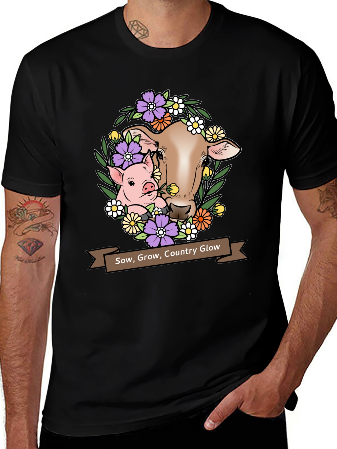 Sow Grow Country Glow Animal Graphic T-Shirt