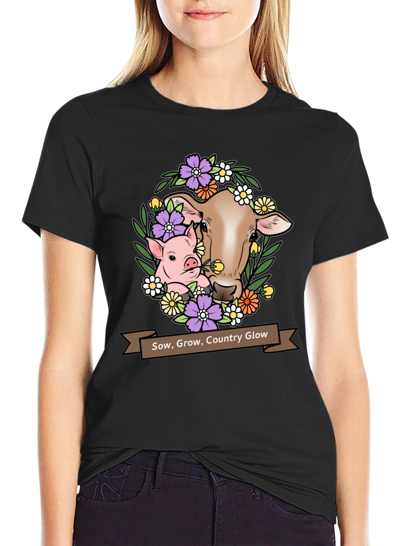 Sow Grow Country Glow Animal Graphic T-Shirt