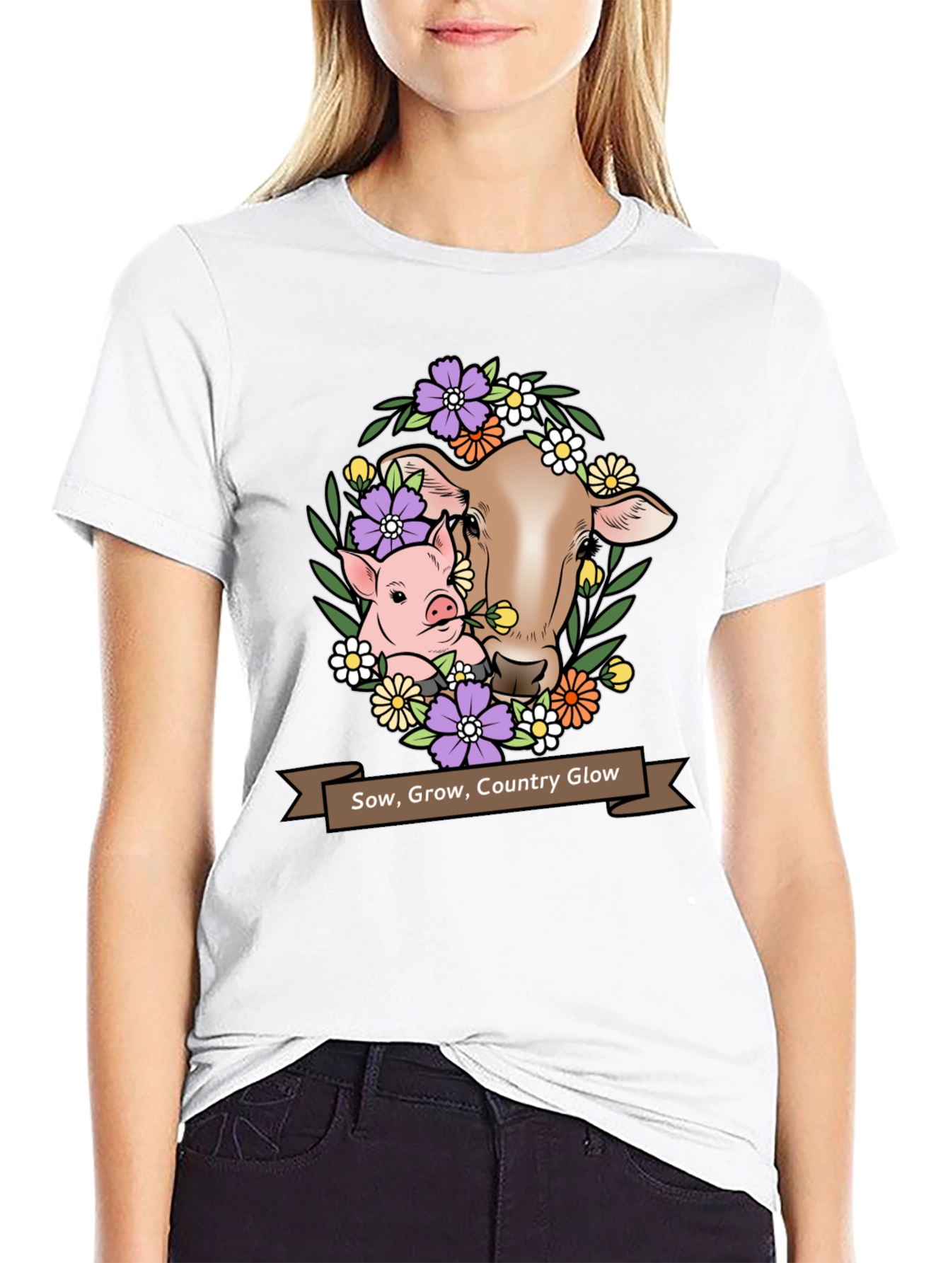 Sow Grow Country Glow Animal Graphic T-Shirt