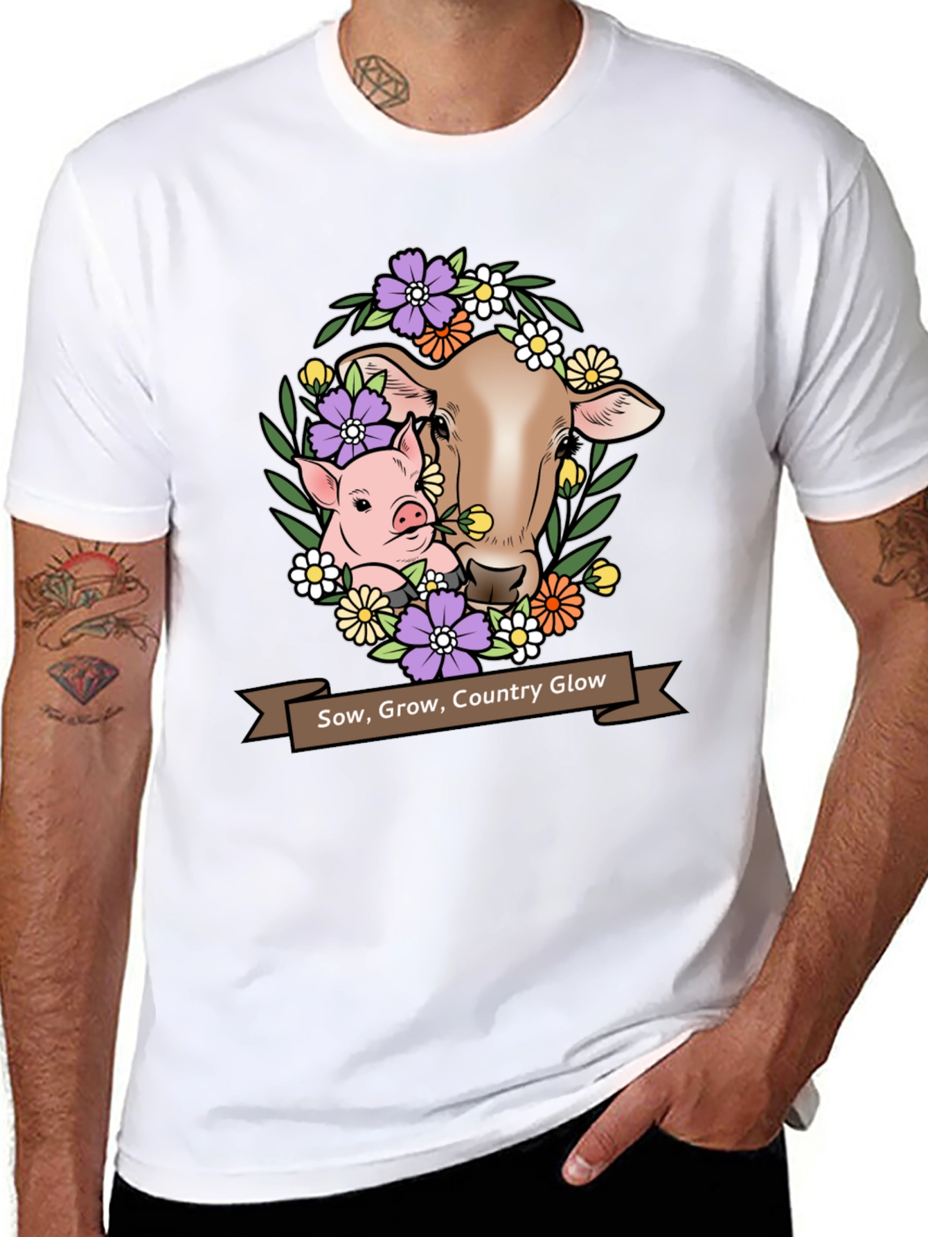 Sow Grow Country Glow Animal Graphic T-Shirt