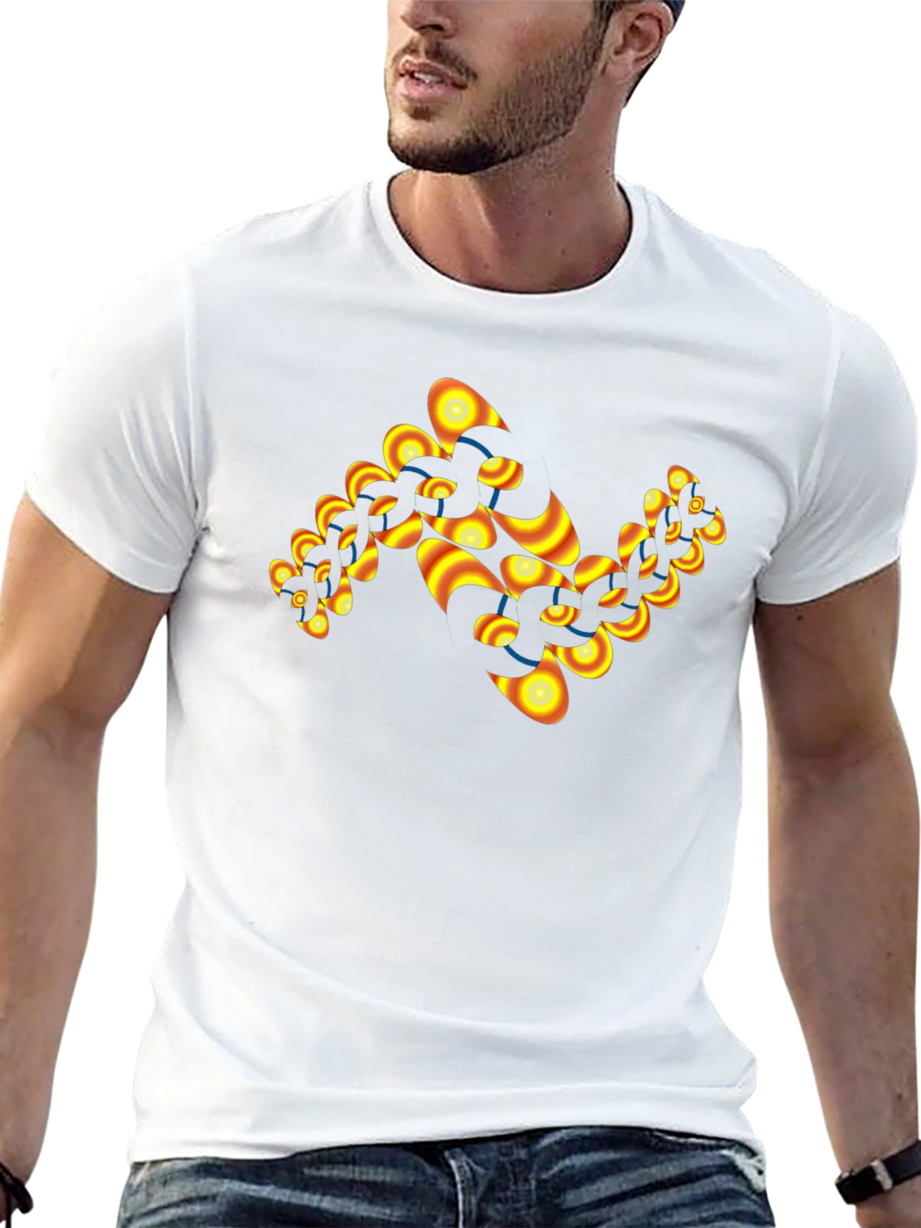 Abstract Chain Link T-Shirt - Black