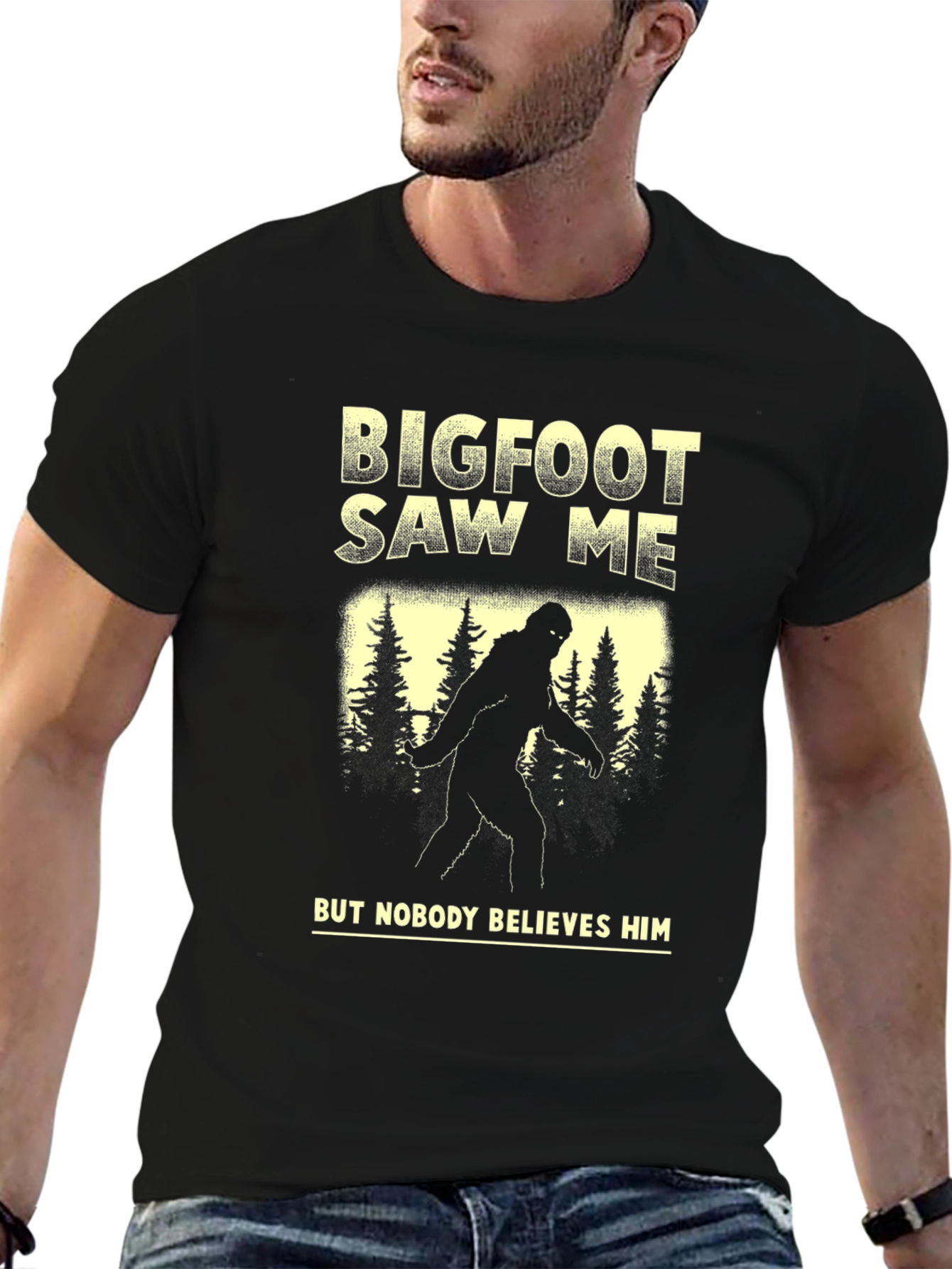 Bigfoot Saw Me T-Shirt - Novelty Graphic Tee