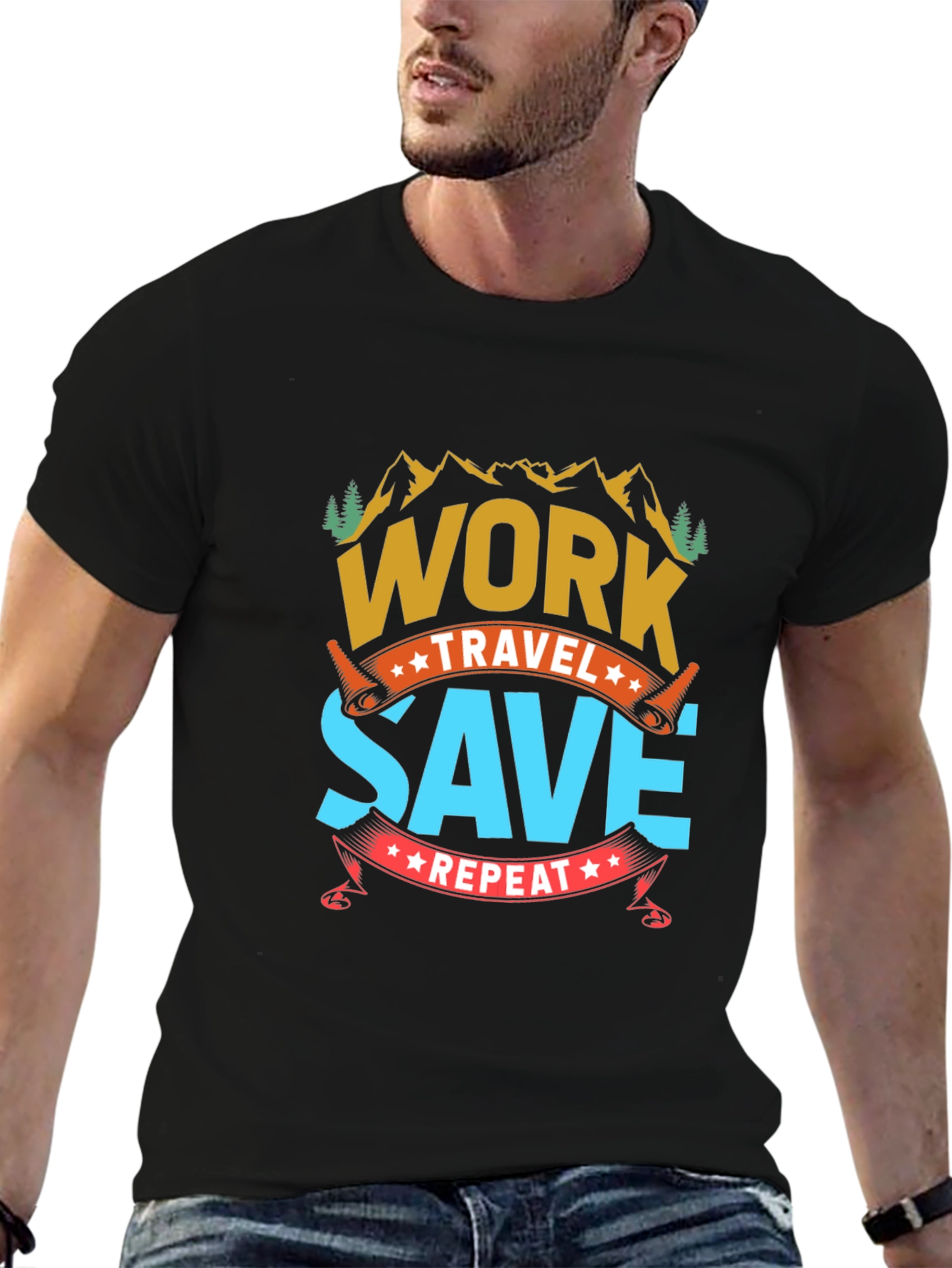 Work Travel Save Repeat Graphic Tee