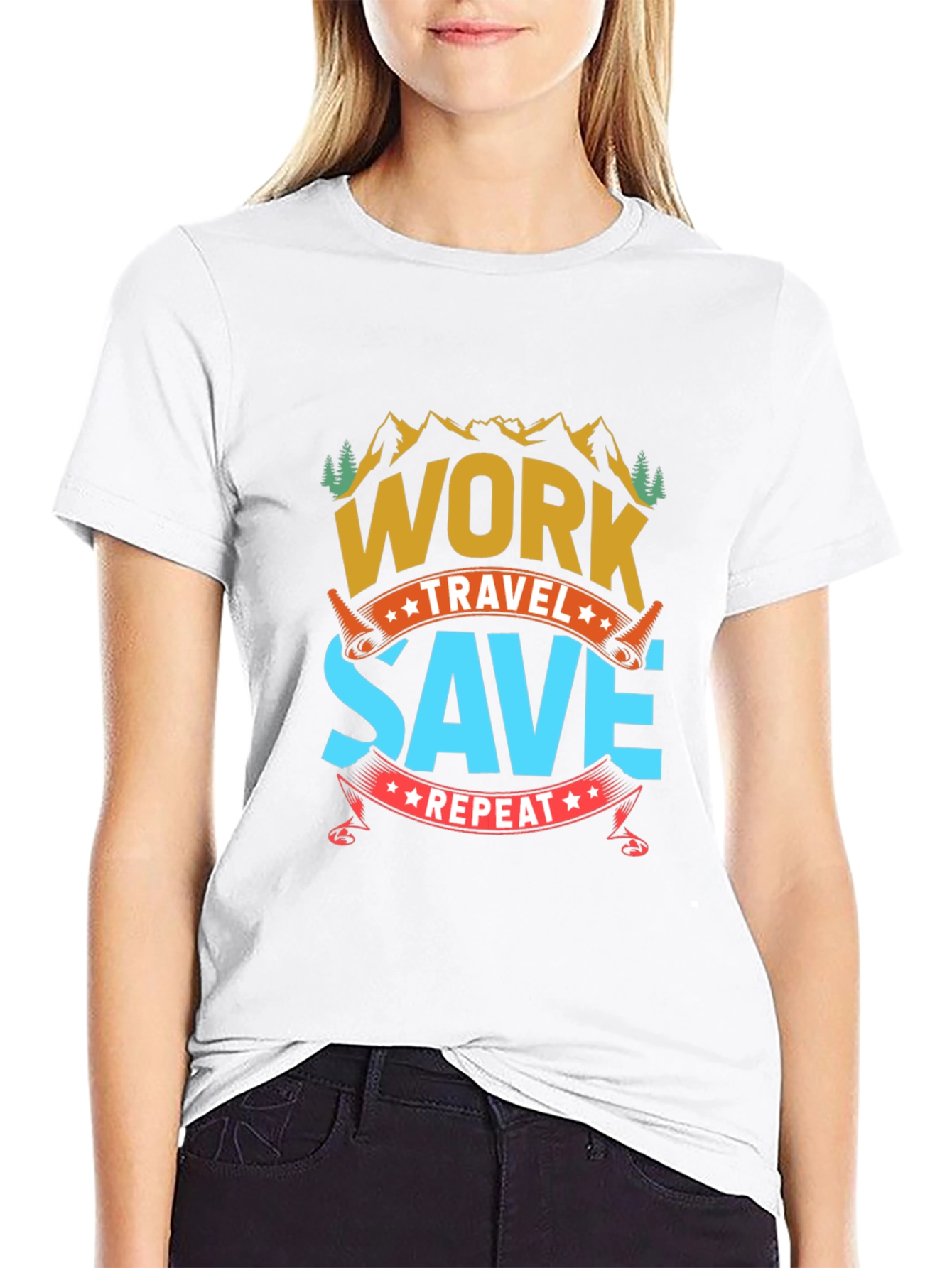 Work Travel Save Repeat Graphic Tee