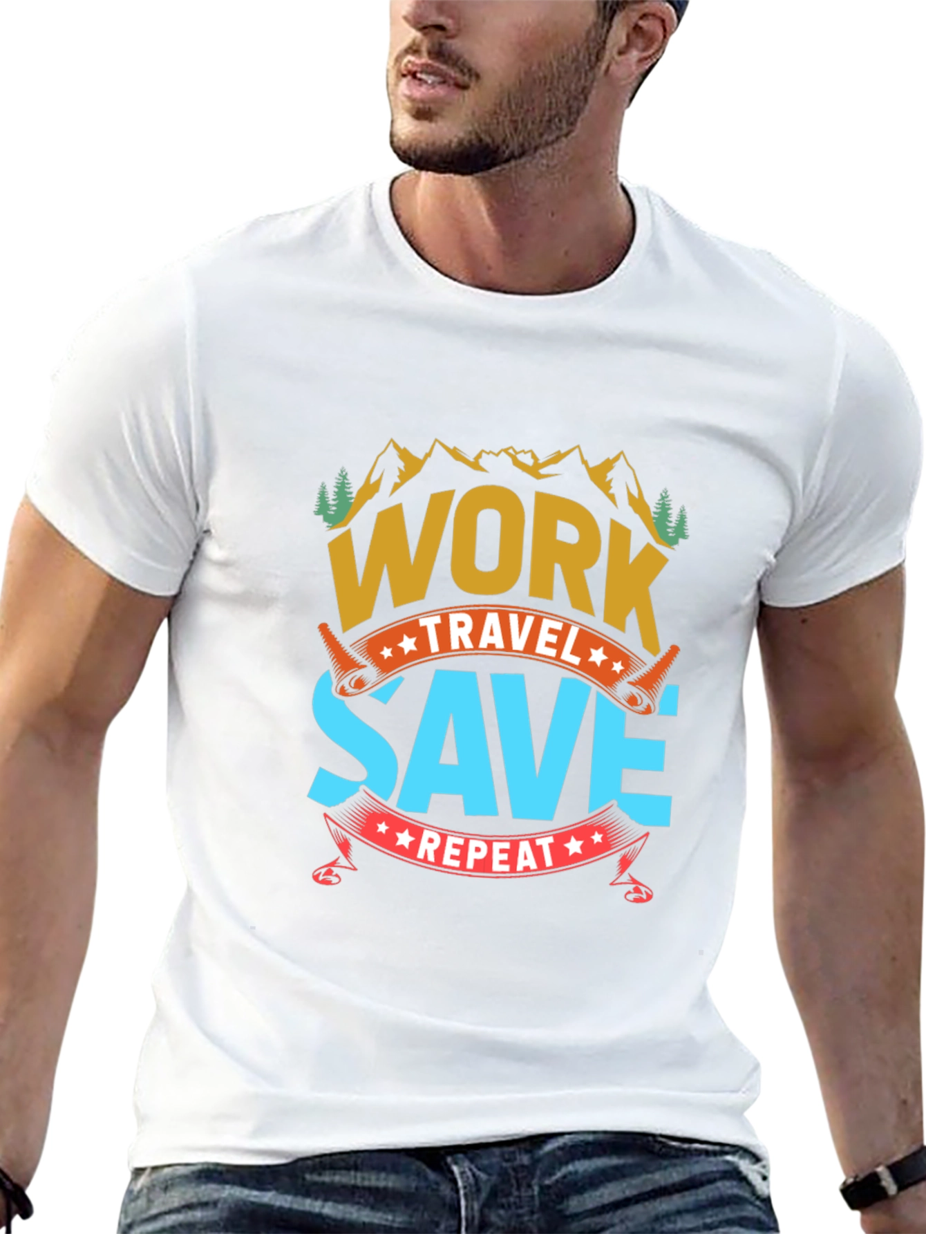 Work Travel Save Repeat Graphic Tee