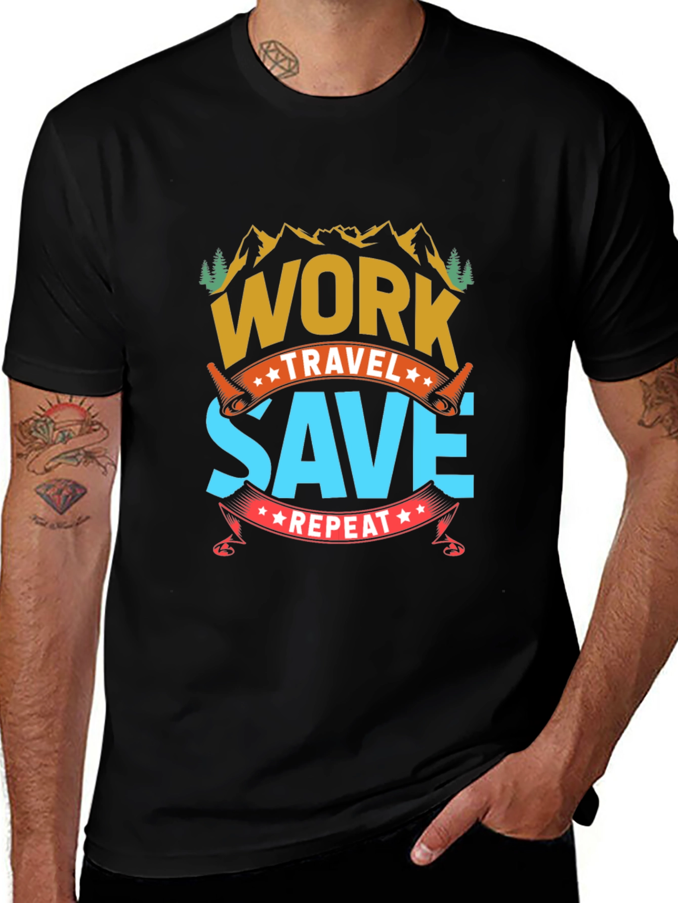 Work Travel Save Repeat Graphic Tee
