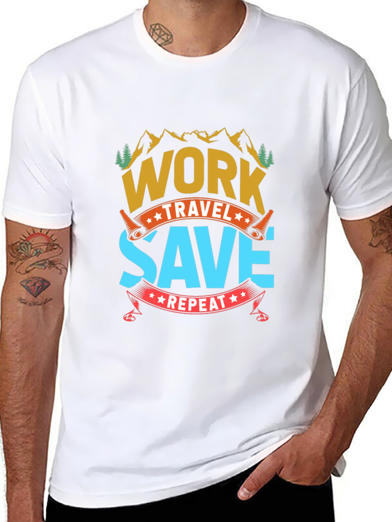 Work Travel Save Repeat Graphic Tee