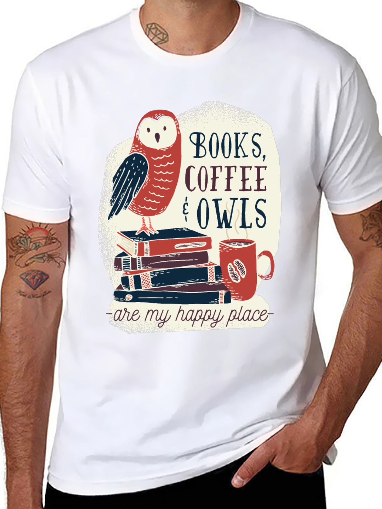 Books Coffee & Owls T-Shirt