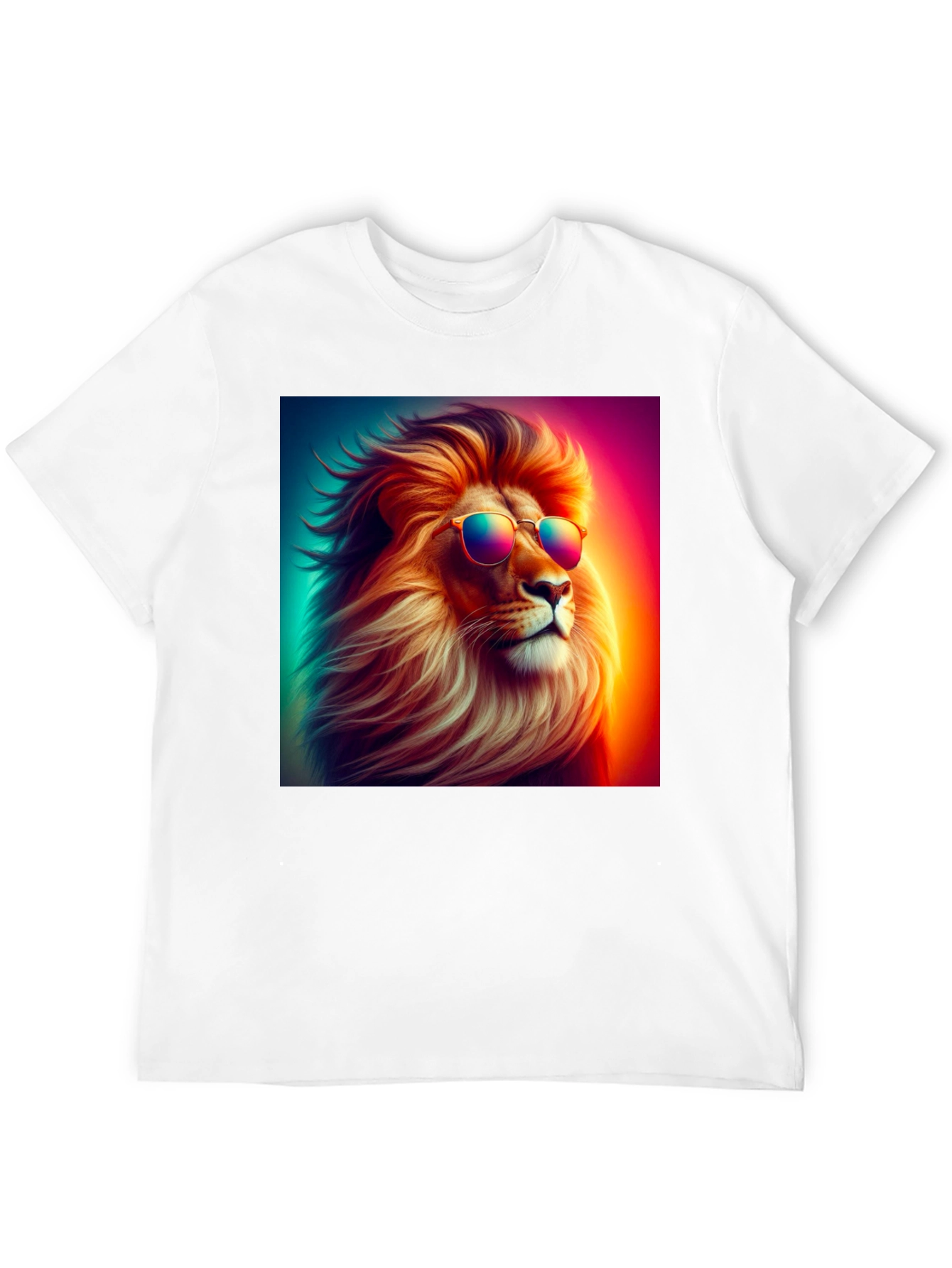Cool Lion Graphic Tee - Black Cotton Blend
