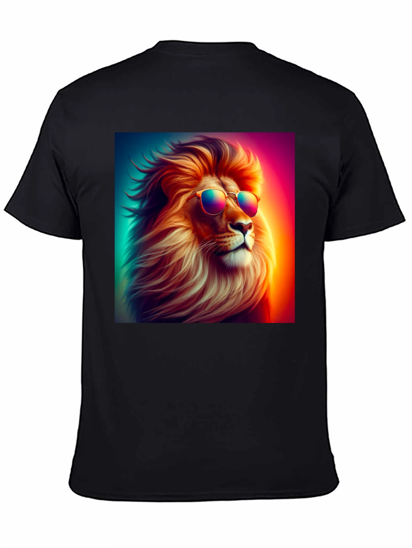 Cool Lion Graphic Tee - Black Cotton Blend