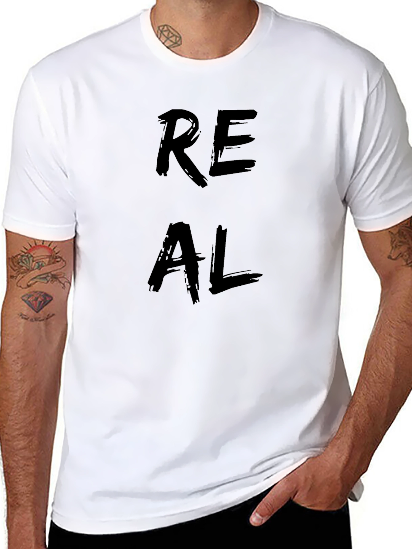 Mens REAL Graphic Black T-Shirt