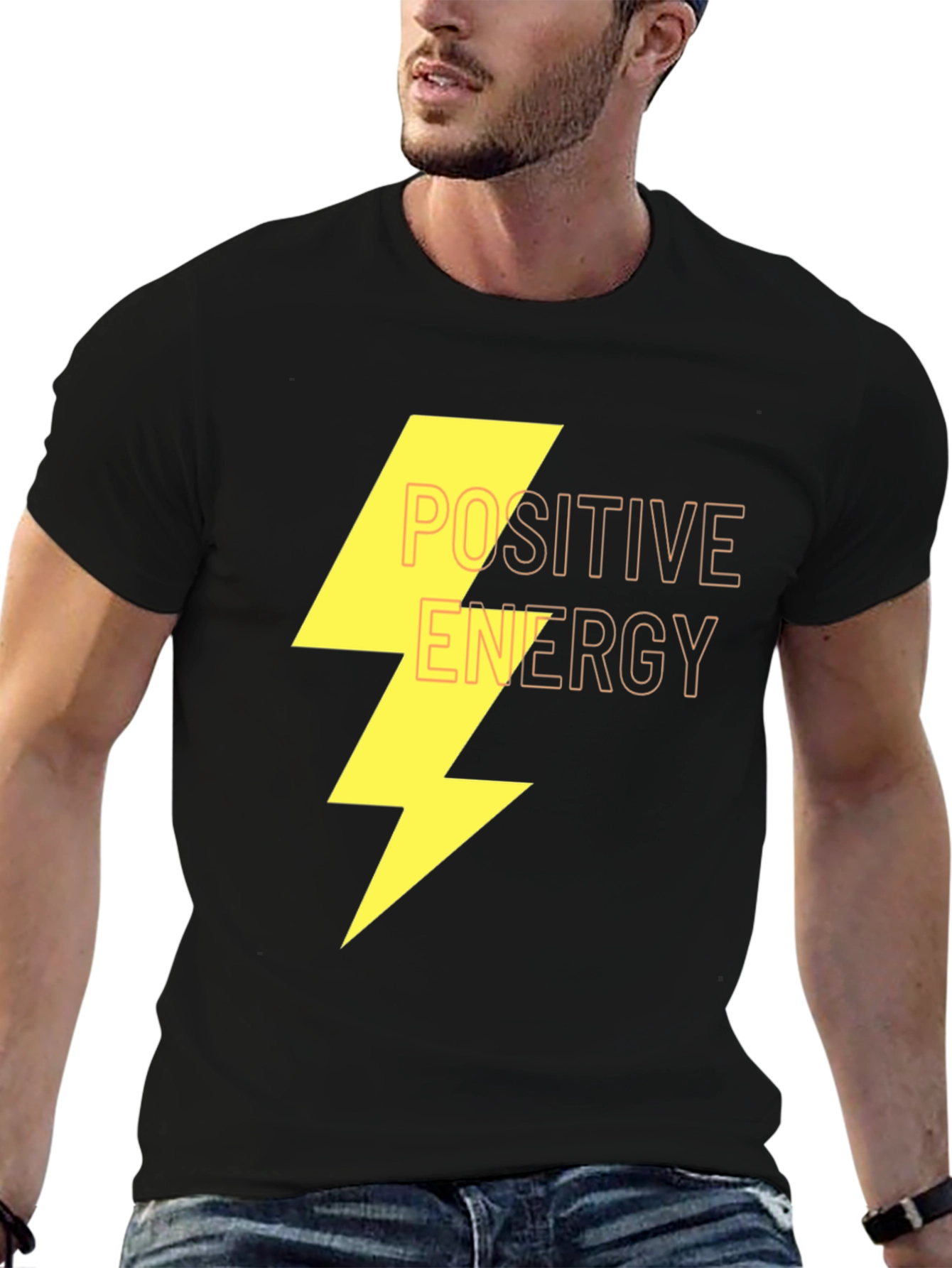 Positive Energy Graphic Black T-Shirt