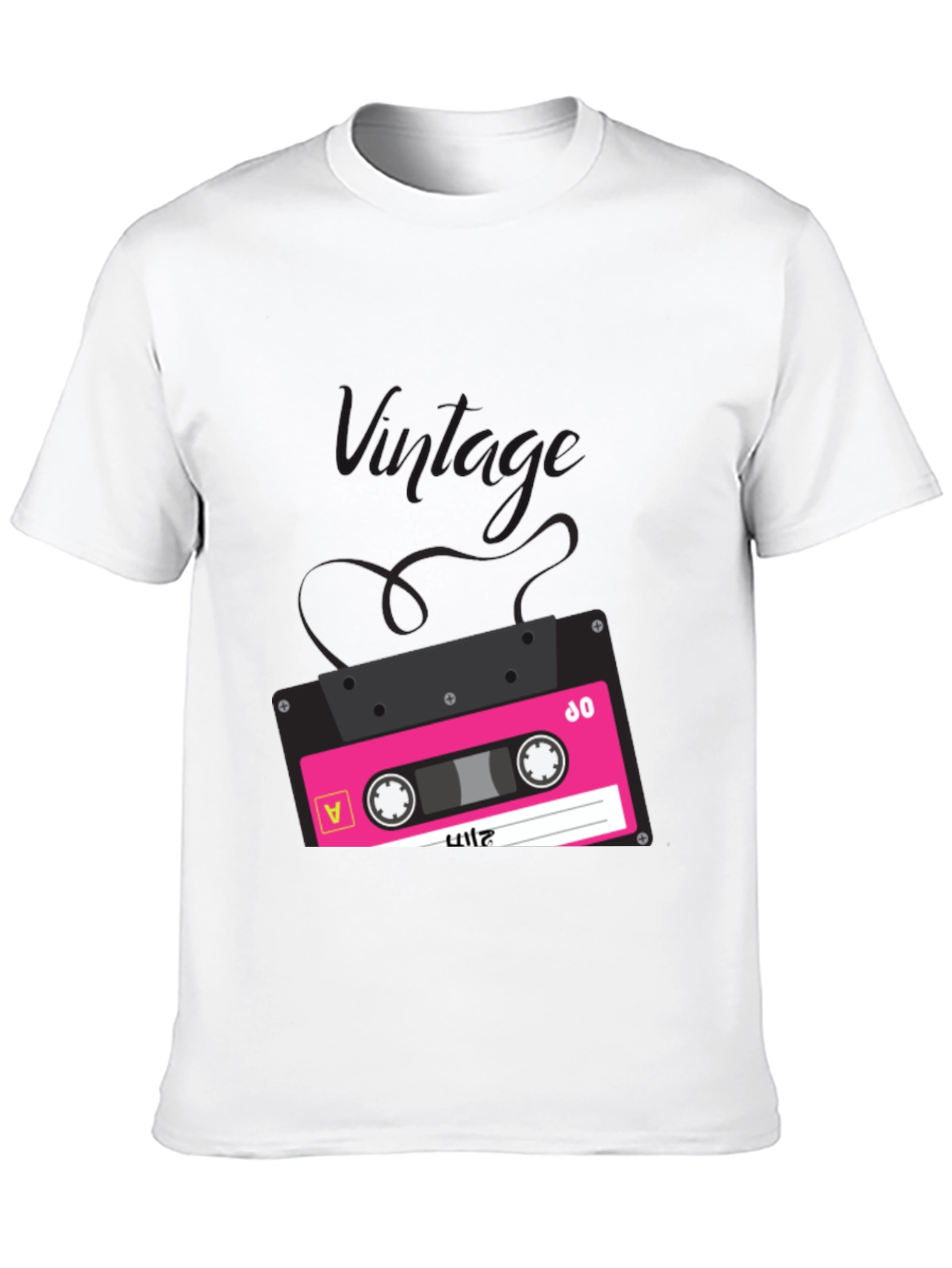 Retro Cassette Tape Graphic T-Shirt - Black