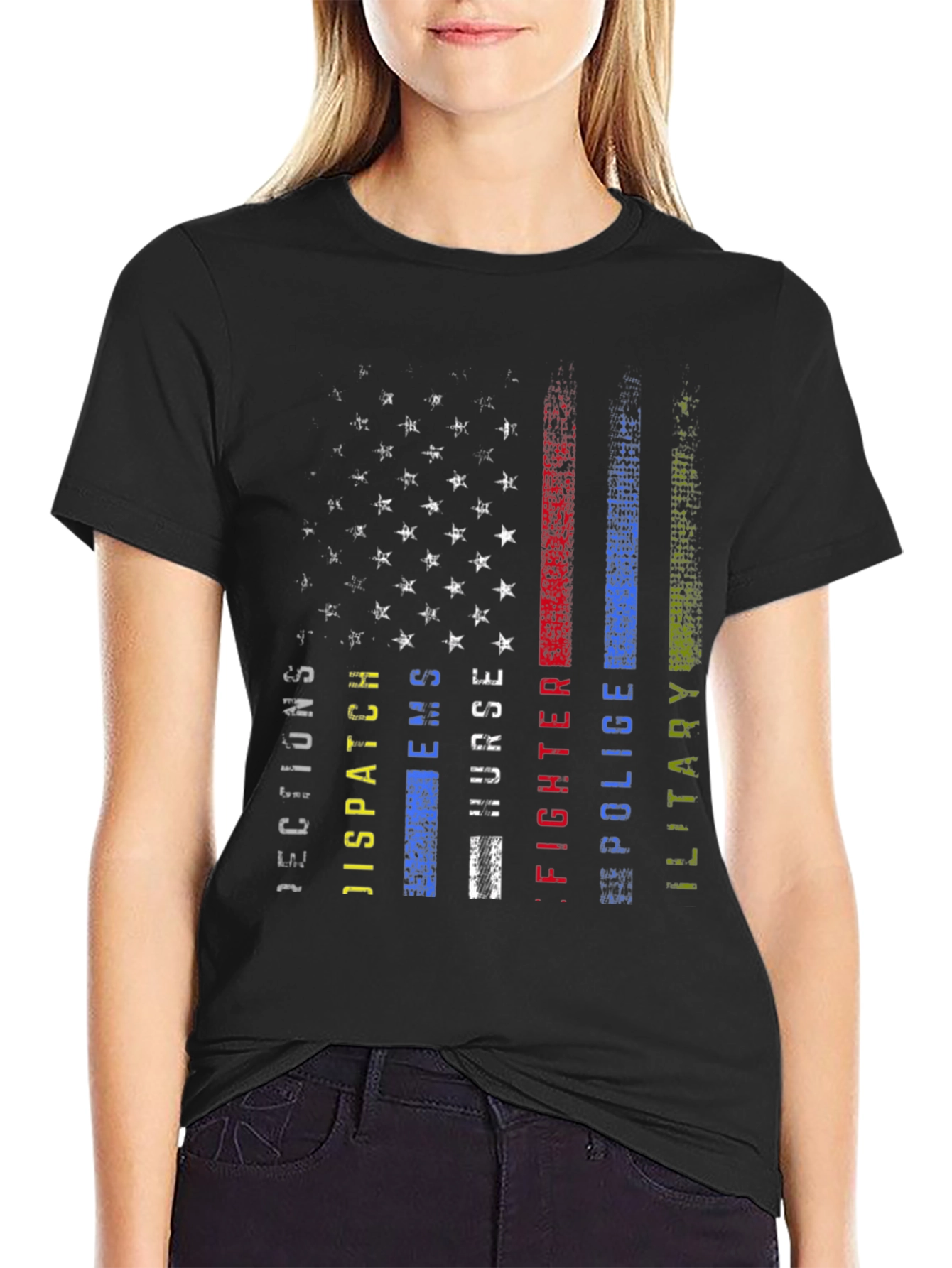 American Flag First Responder T-Shirt