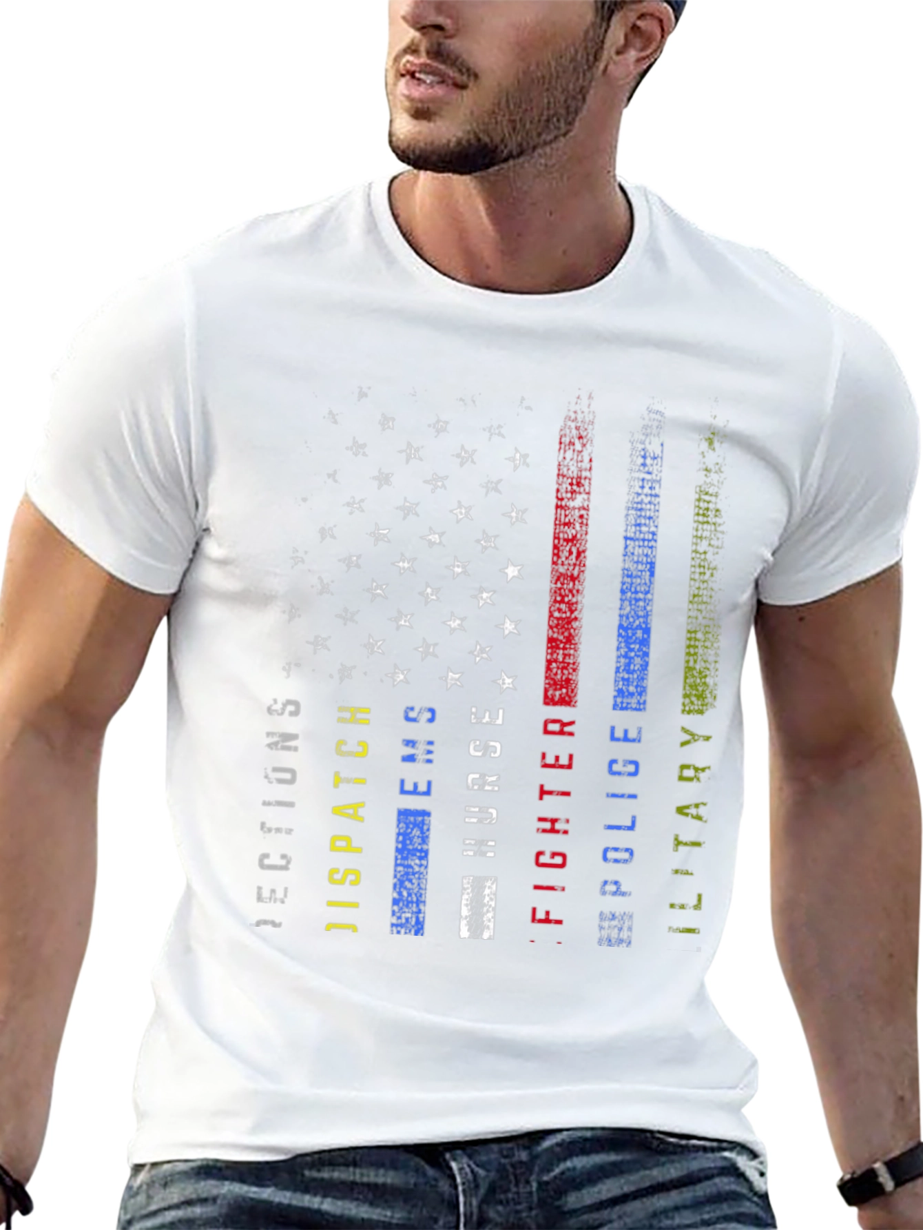 American Flag First Responder T-Shirt