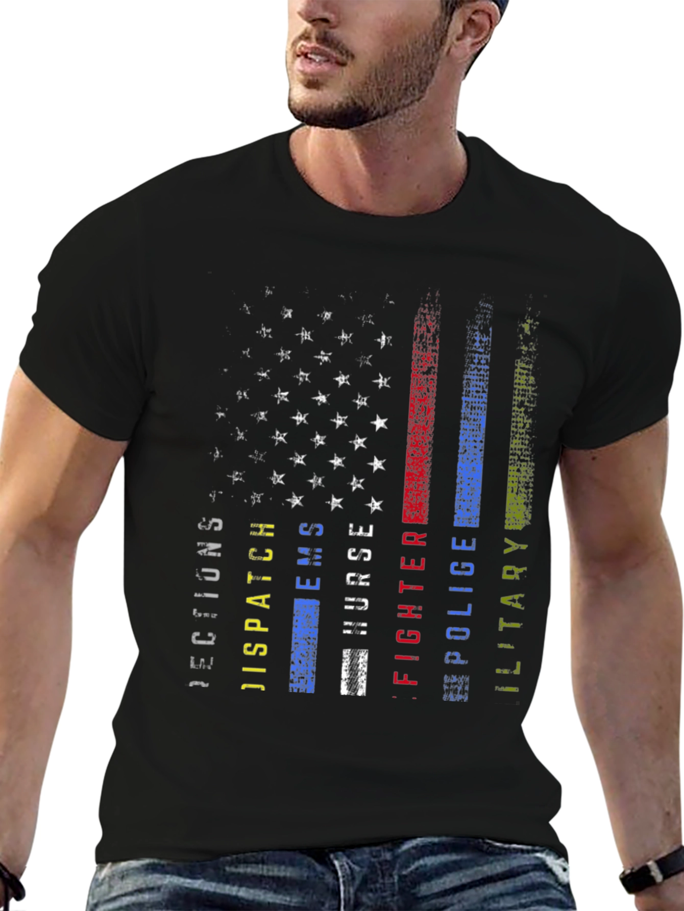 American Flag First Responder T-Shirt