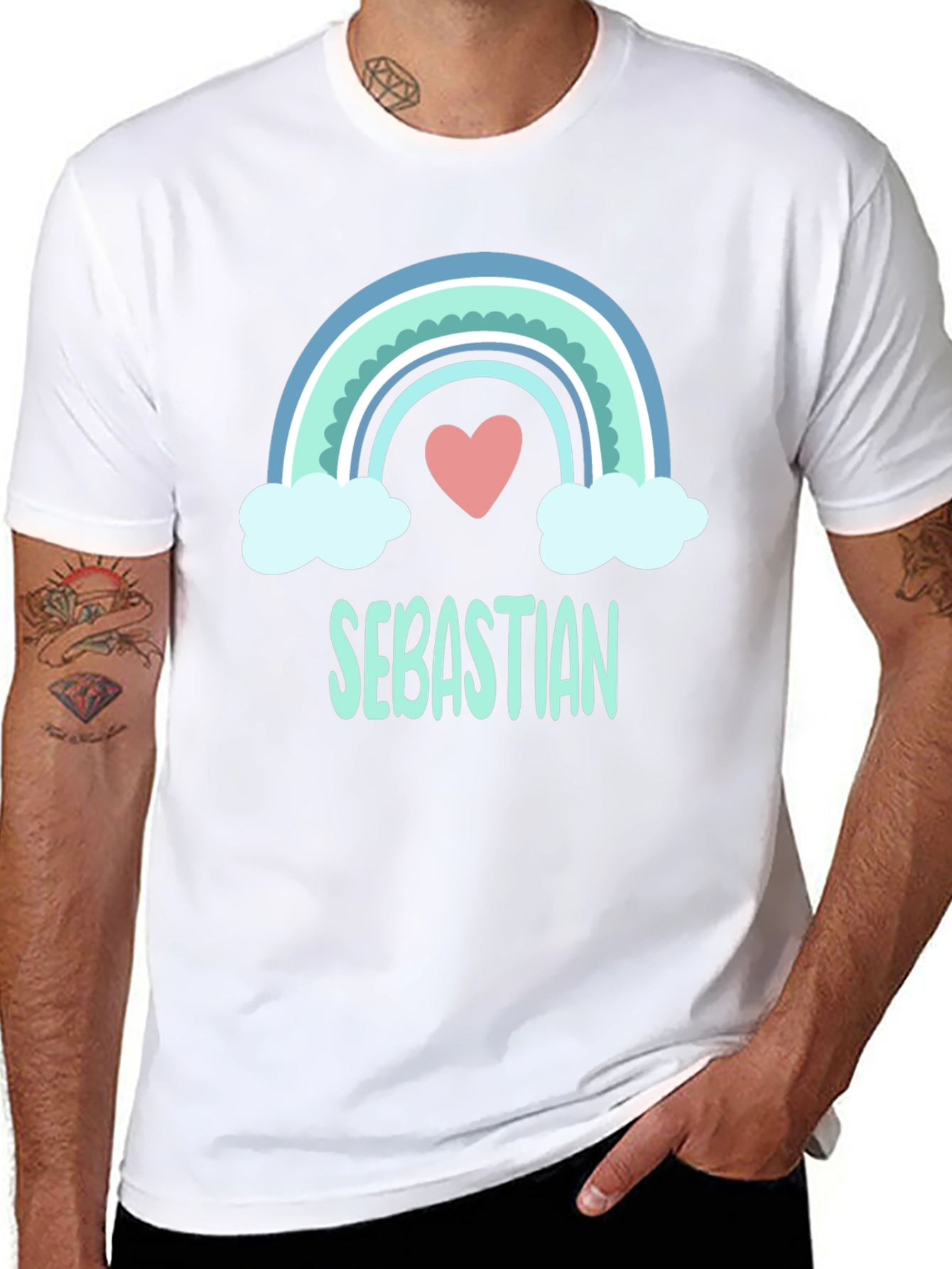 Rainbow Sebastian Custom Name T-Shirt