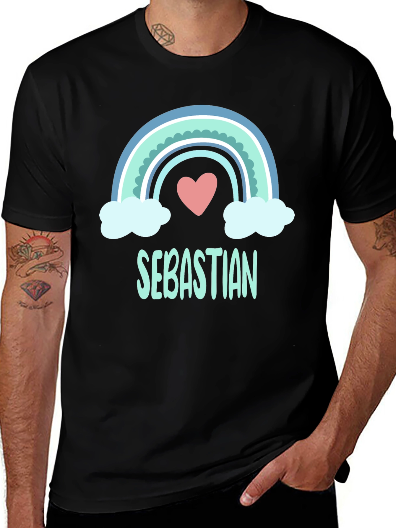 Rainbow Sebastian Custom Name T-Shirt
