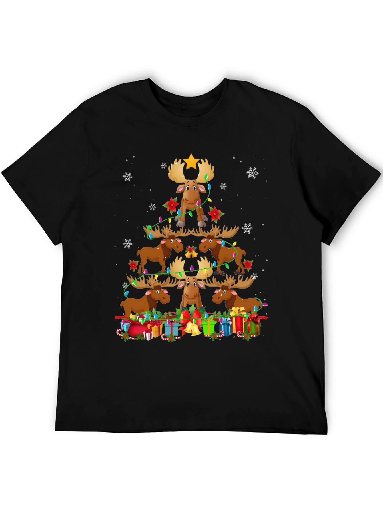 Christmas Moose Tree Graphic Tee