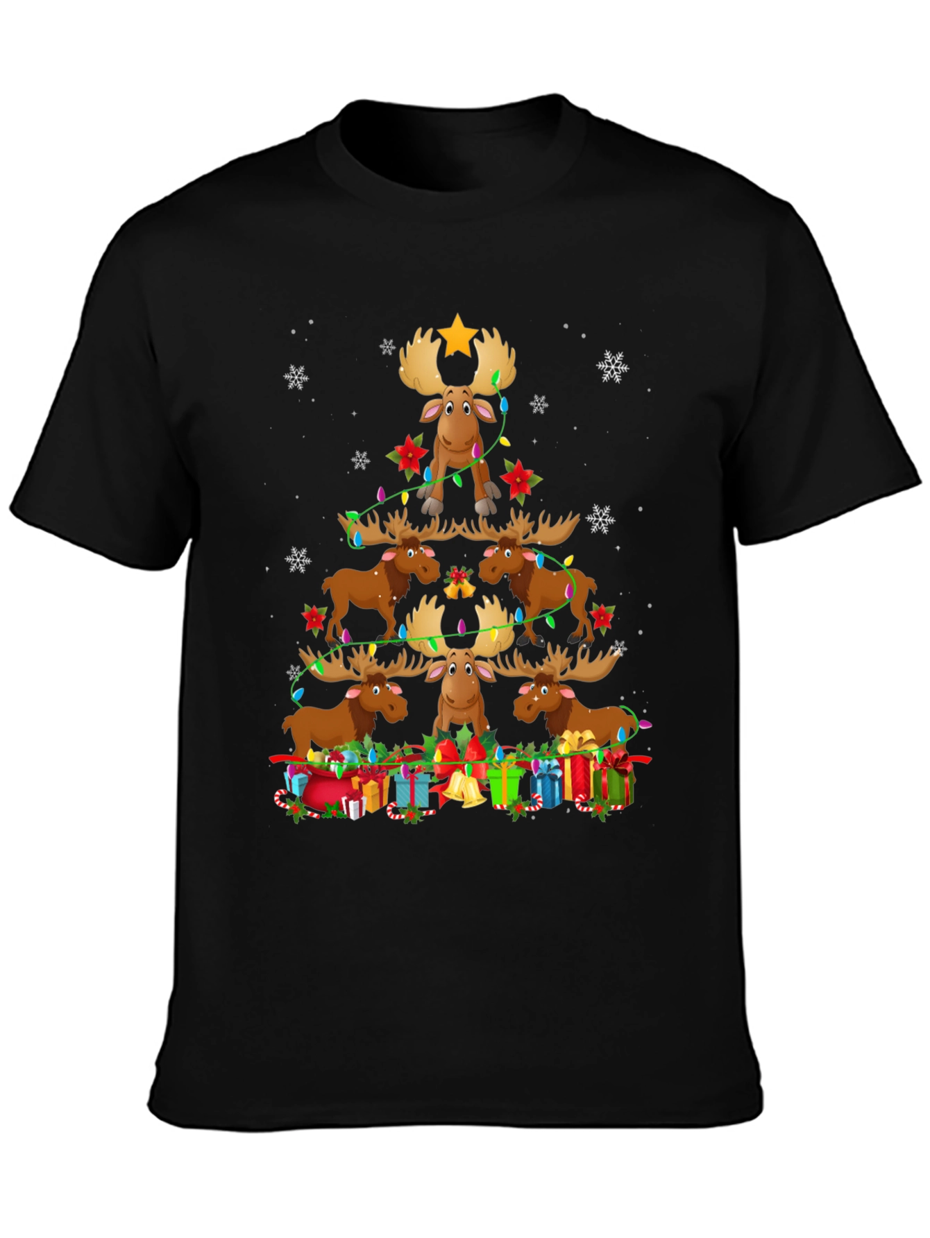 Christmas Moose Tree Graphic Tee