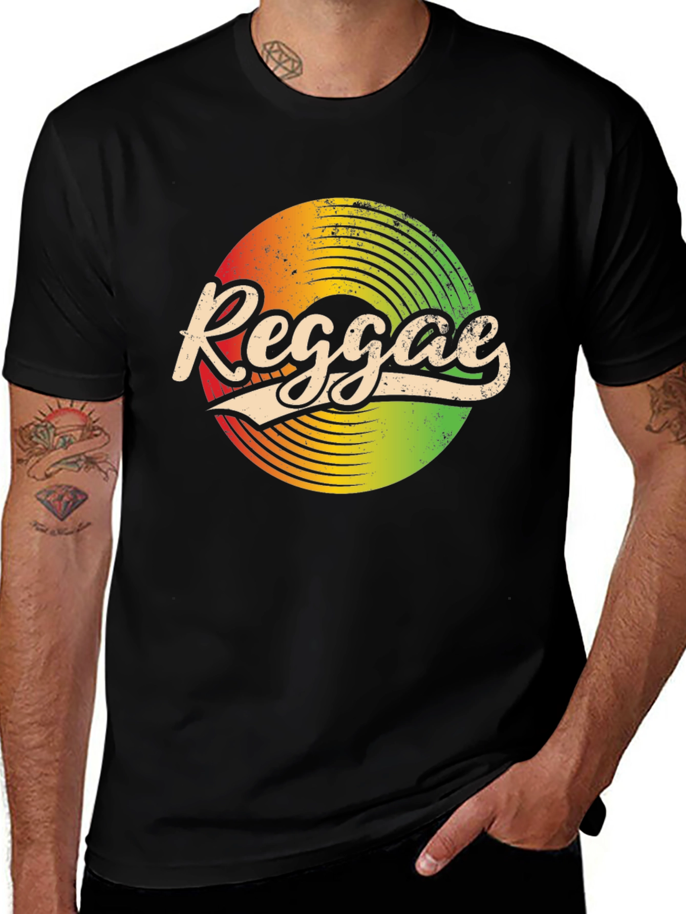 Retro Reggae Record Graphic T-Shirt