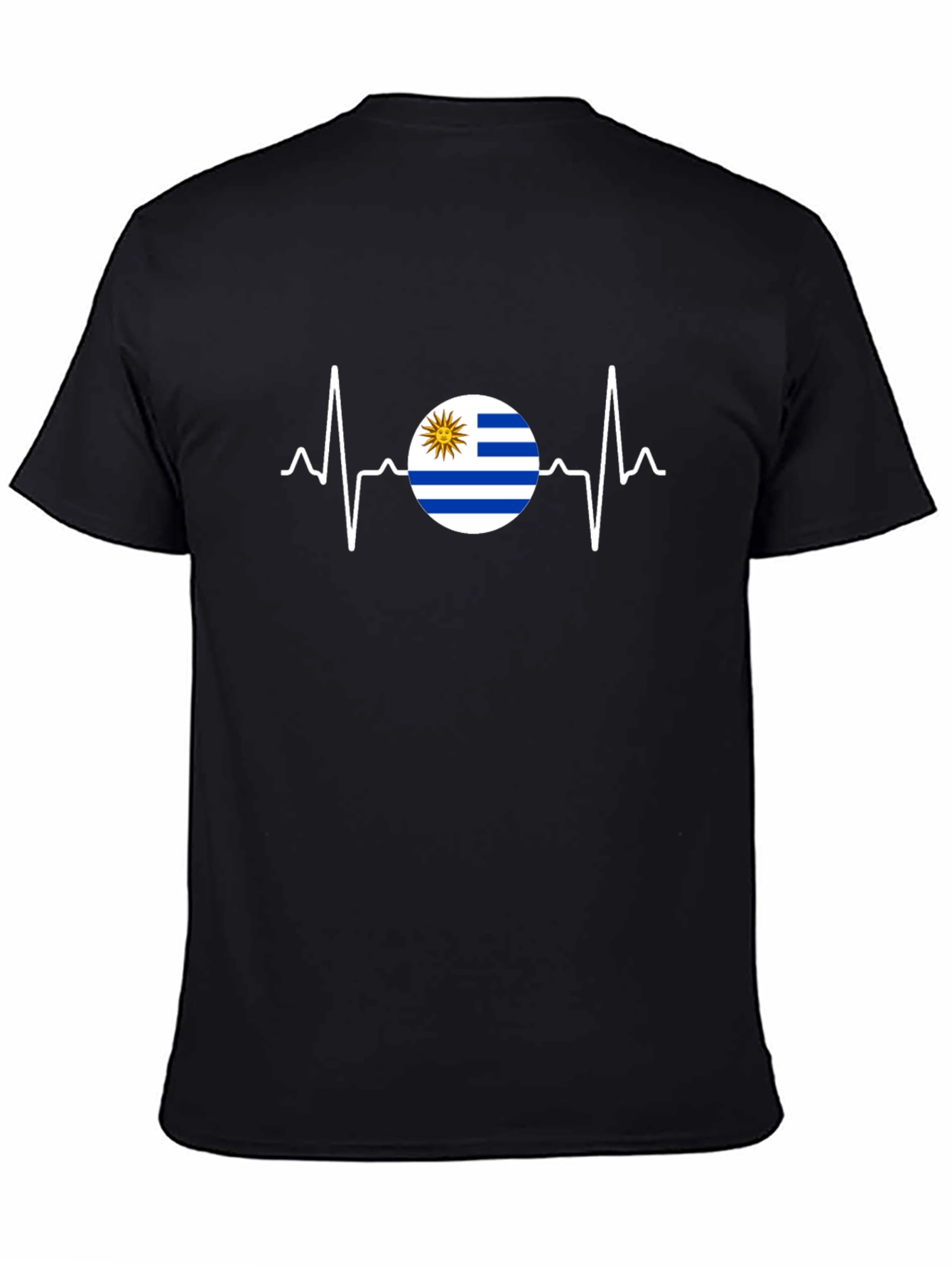 Uruguay Flag Heartbeat Graphic T-Shirt