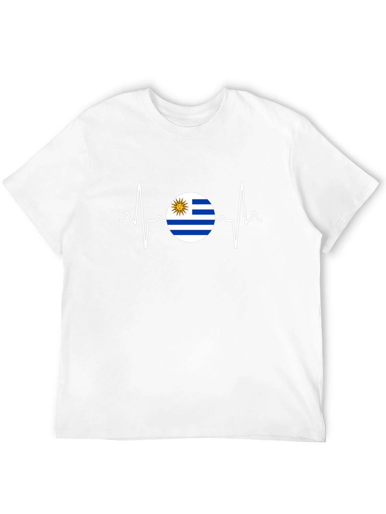 Uruguay Flag Heartbeat Graphic T-Shirt