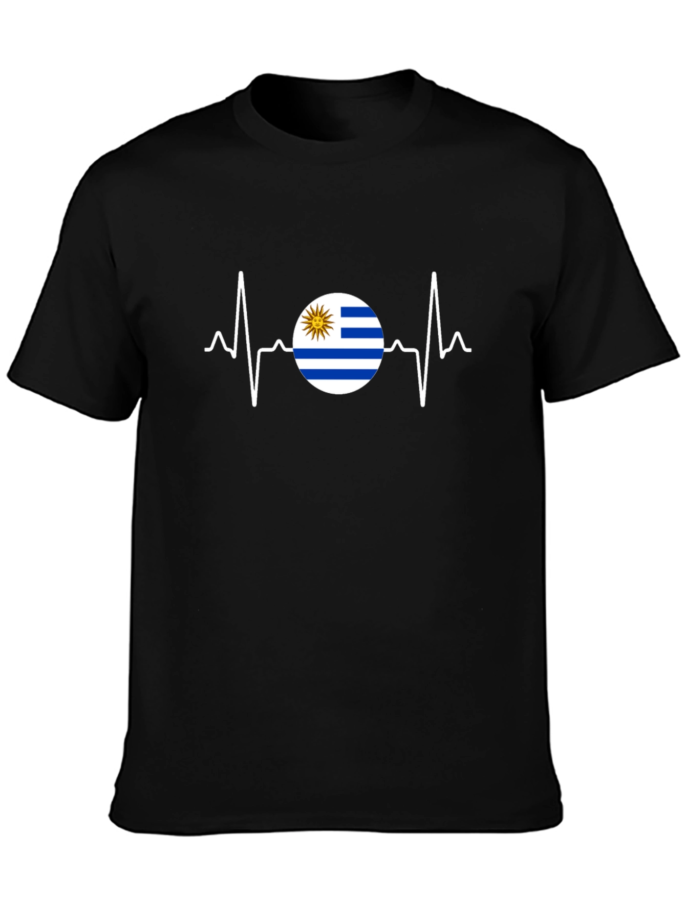 Uruguay Flag Heartbeat Graphic T-Shirt