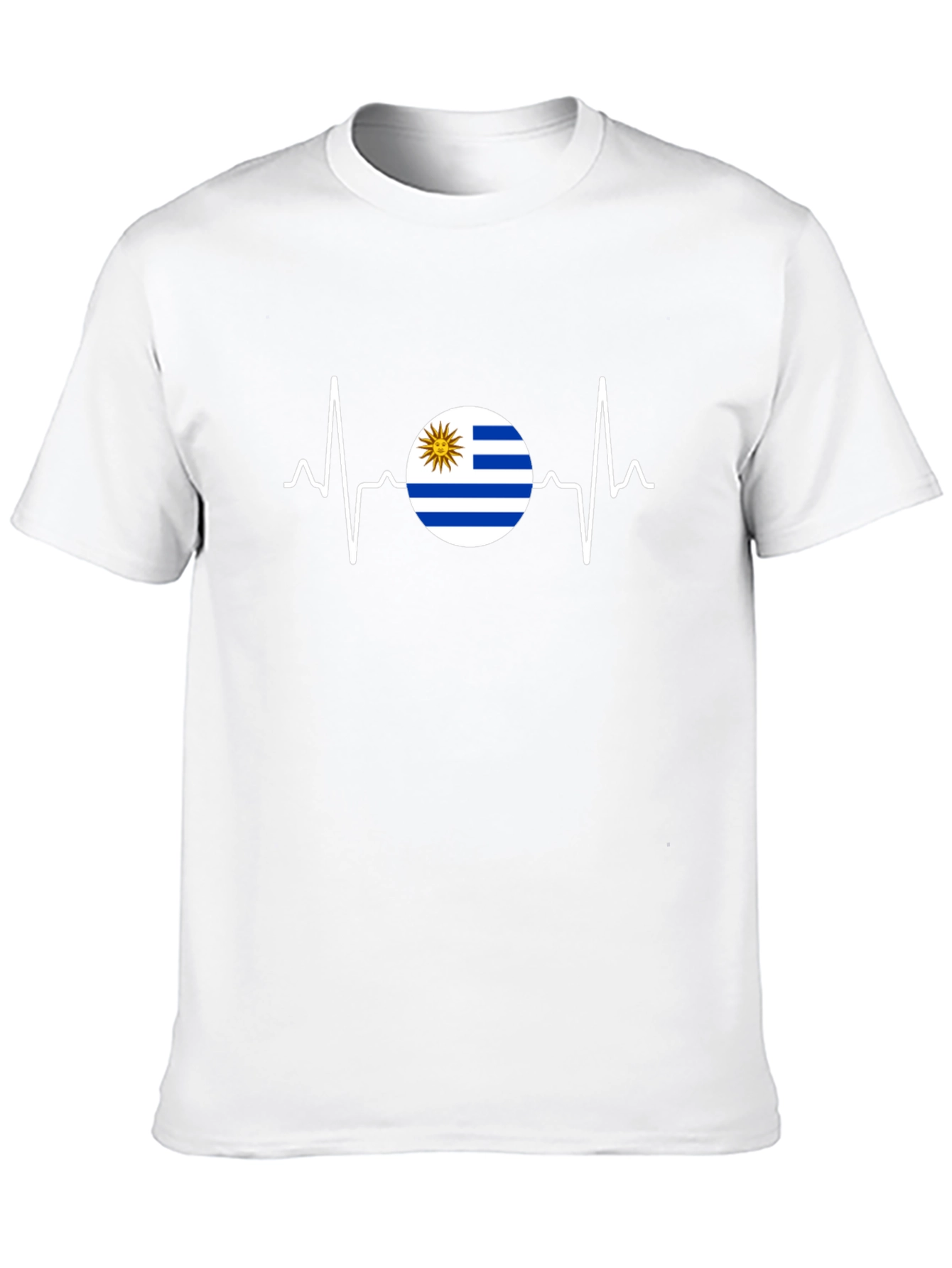 Uruguay Flag Heartbeat Graphic T-Shirt