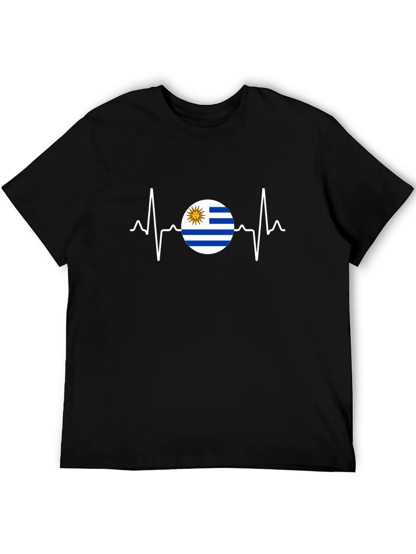 Uruguay Flag Heartbeat Graphic T-Shirt