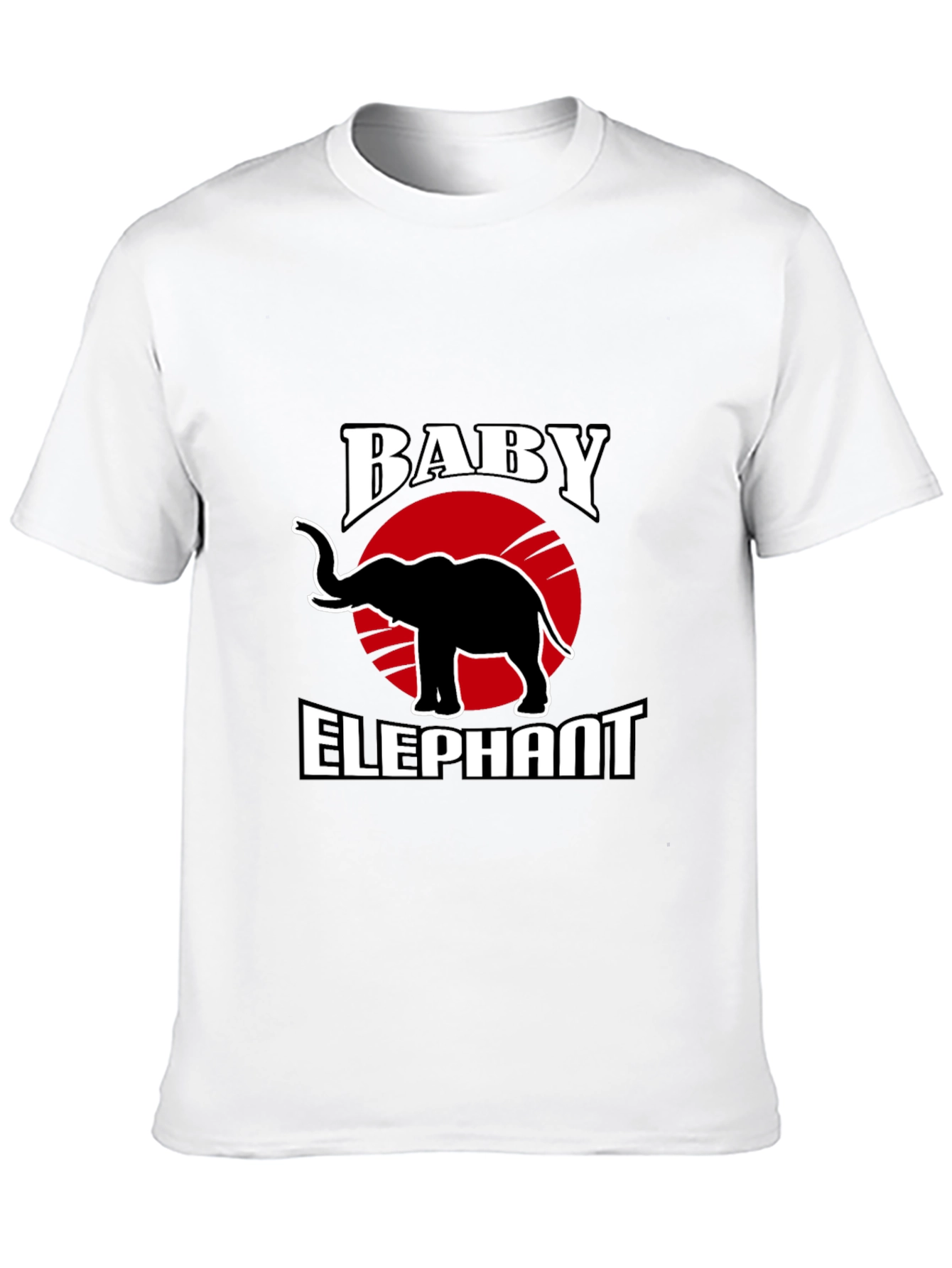 Baby Elephant Graphic Tee - Trendy Black T-Shirt