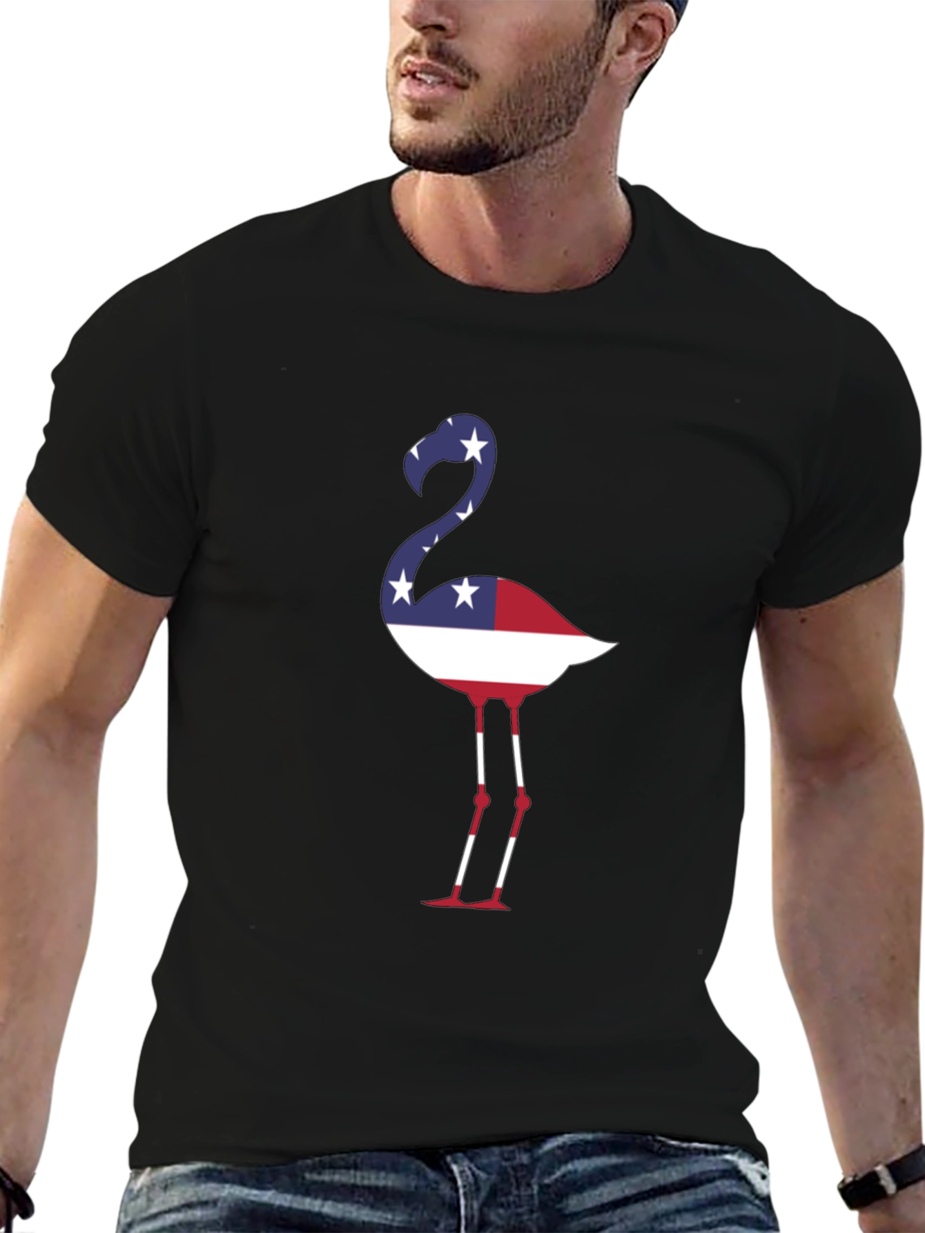 American Flag Flamingo Graphic Tee