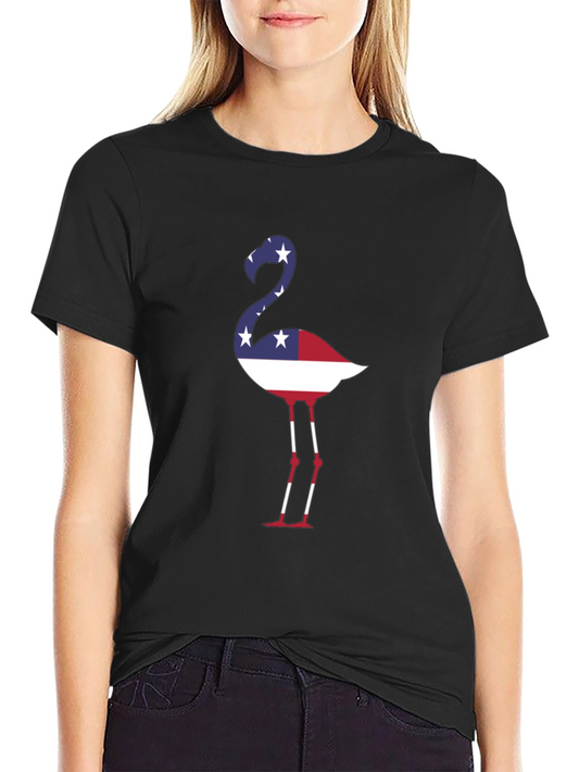 American Flag Flamingo Graphic Tee