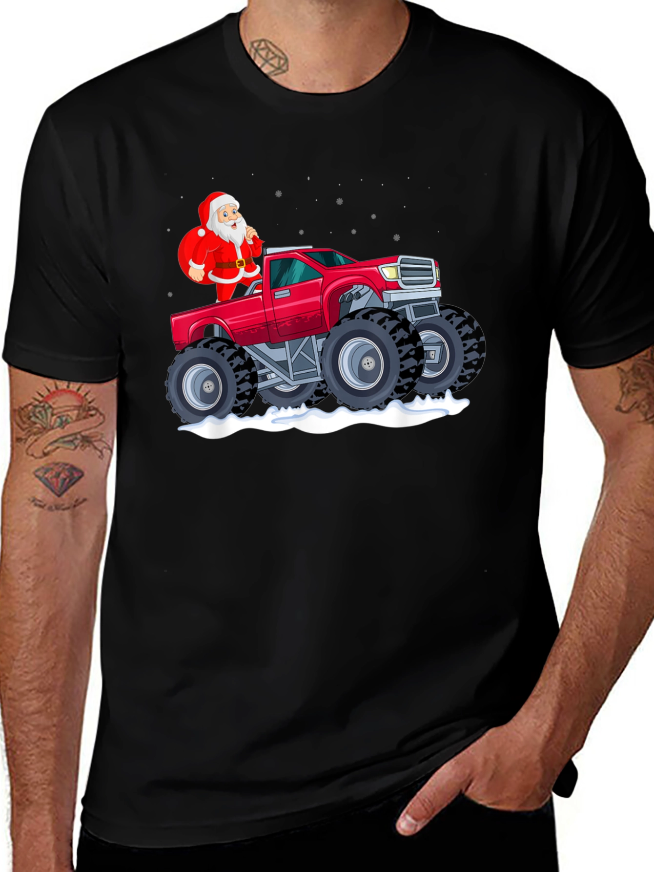 Santa Monster Truck Graphic Tee