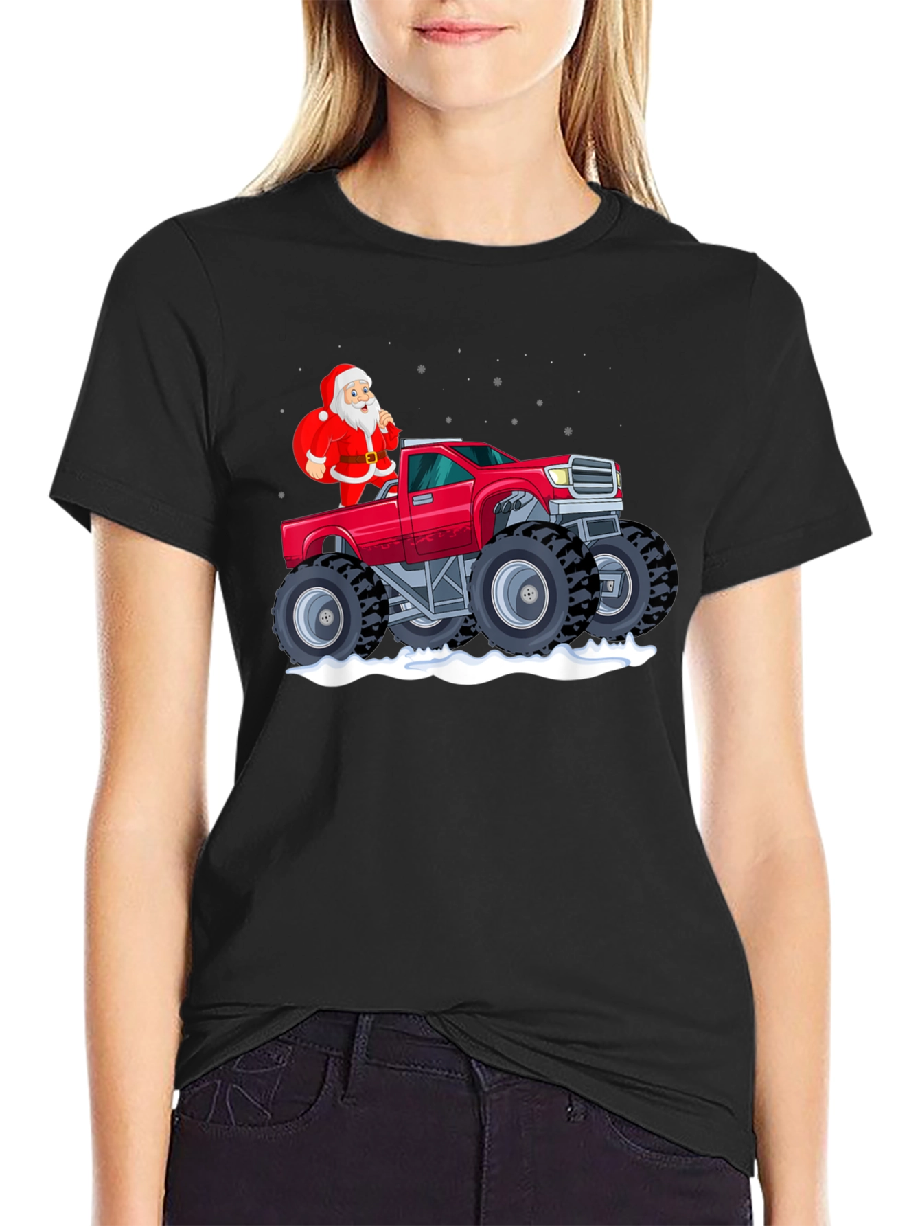 Santa Monster Truck Graphic Tee