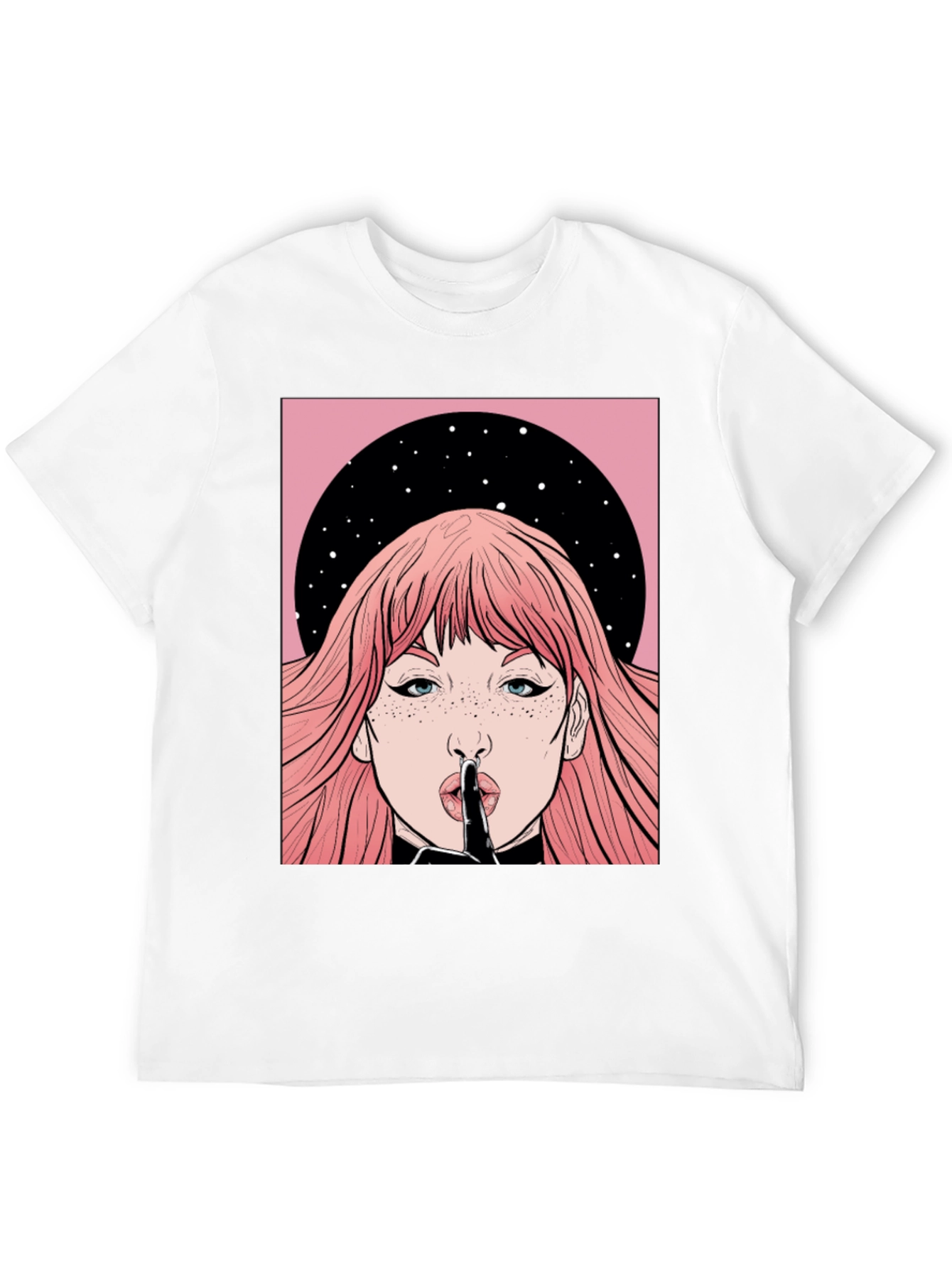 Shhh! Graphic Print Unisex Black T-Shirt