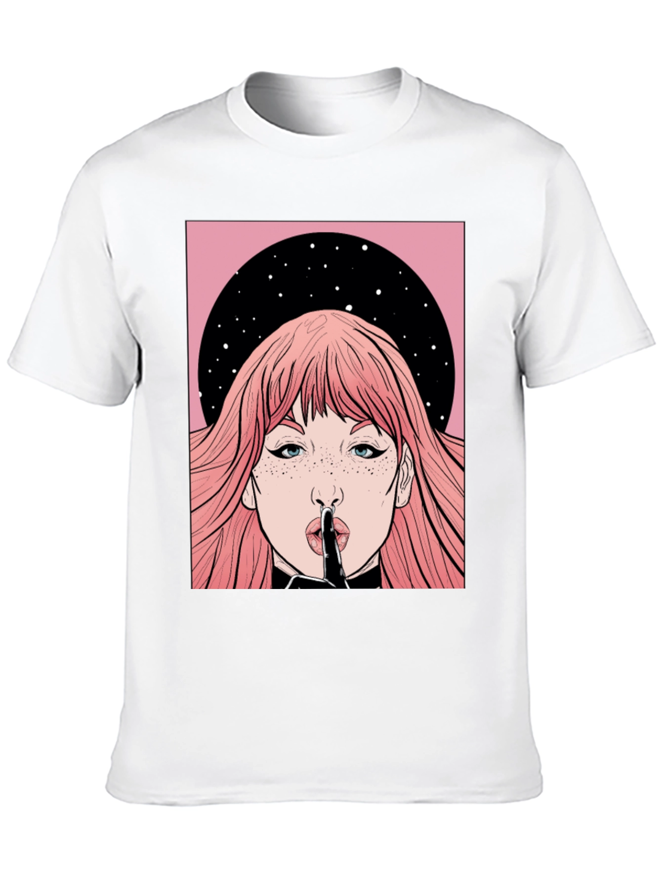 Shhh! Graphic Print Unisex Black T-Shirt