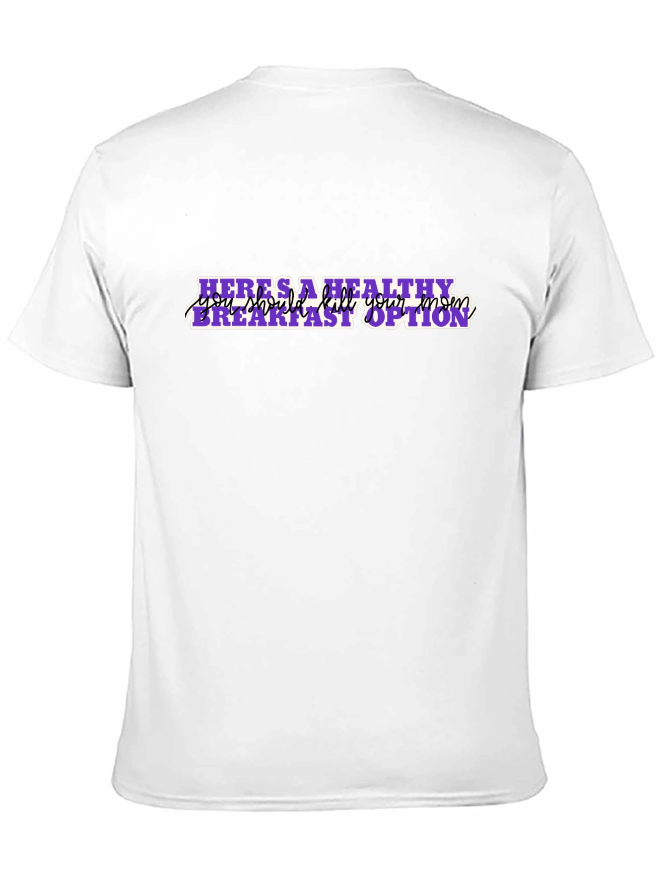 Humorous Healthy Breakfast Black T-Shirt
