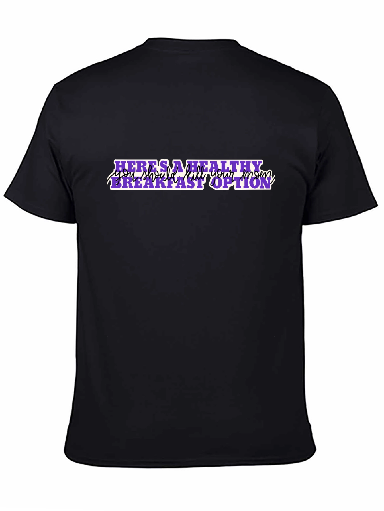 Humorous Healthy Breakfast Black T-Shirt