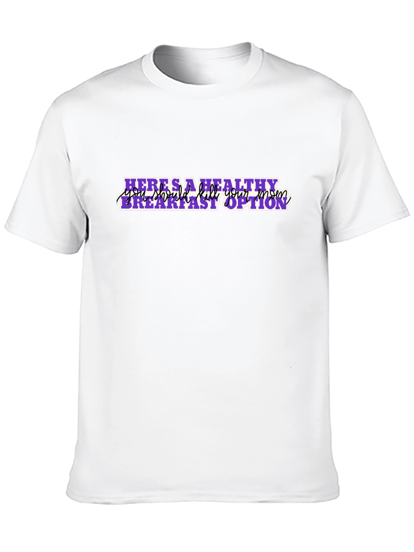 Humorous Healthy Breakfast Black T-Shirt