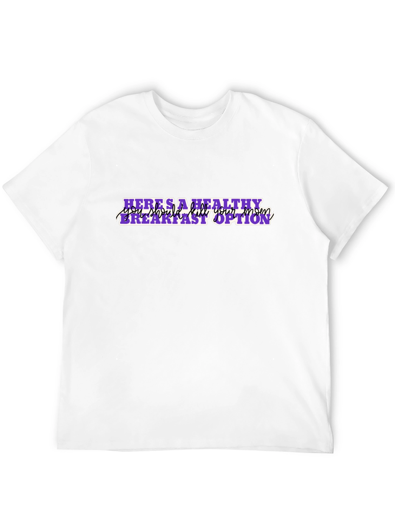 Humorous Healthy Breakfast Black T-Shirt