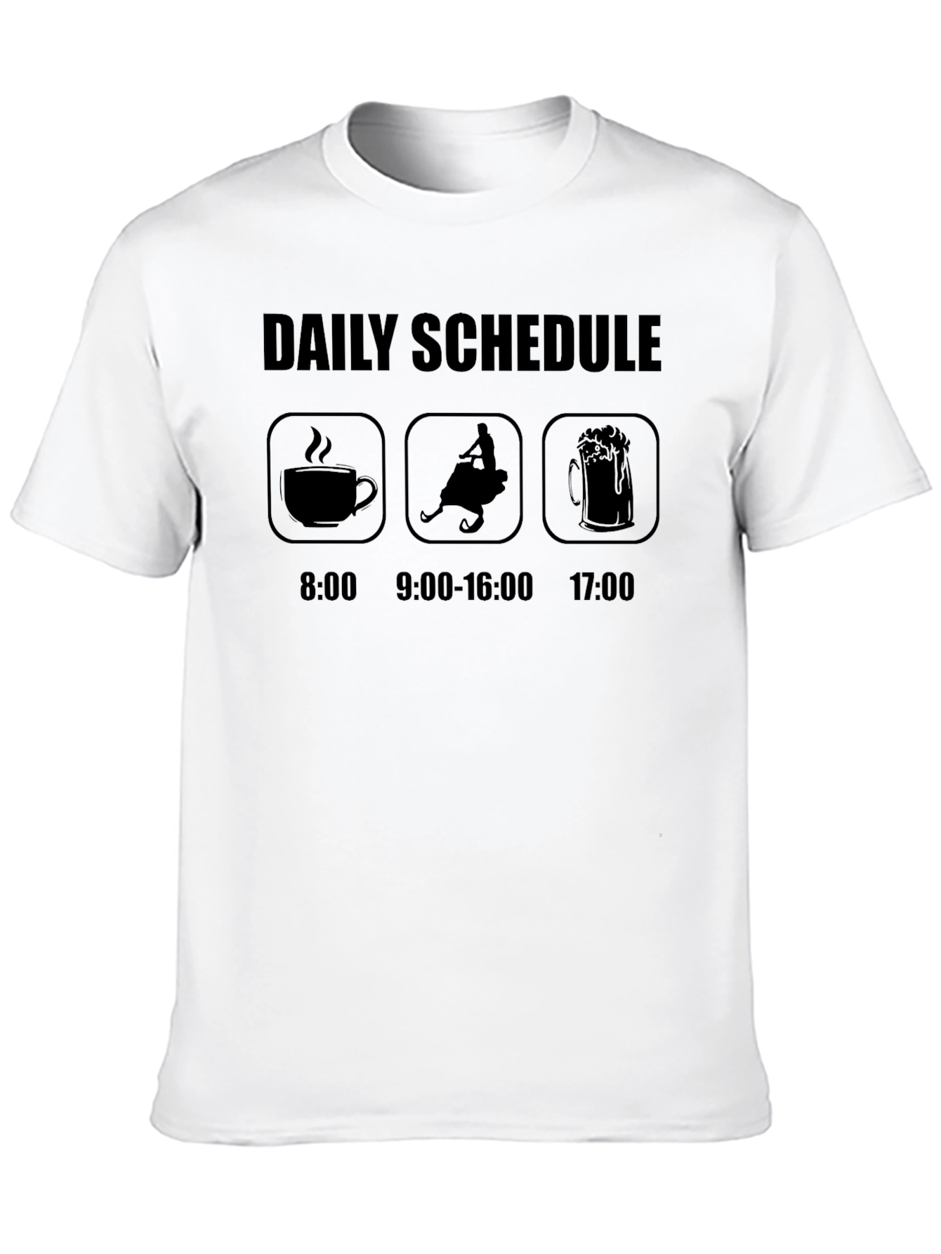 Daily Schedule T-Shirt: Coffee Snowmobile Beer