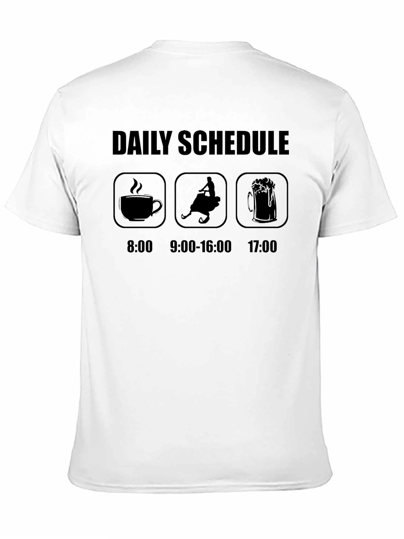 Daily Schedule T-Shirt: Coffee Snowmobile Beer