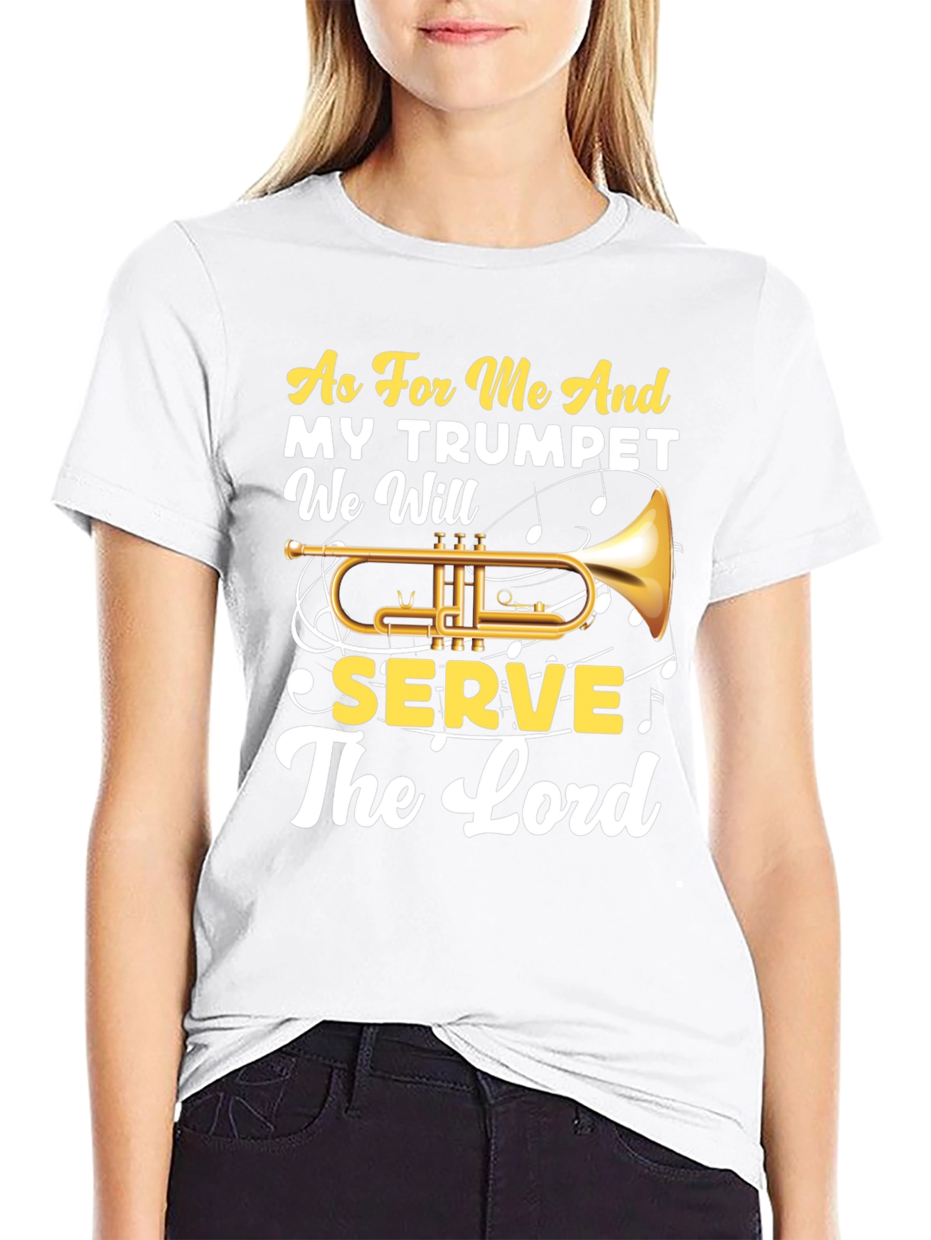 Trumpet & Faith T-Shirt - Serve The Lord