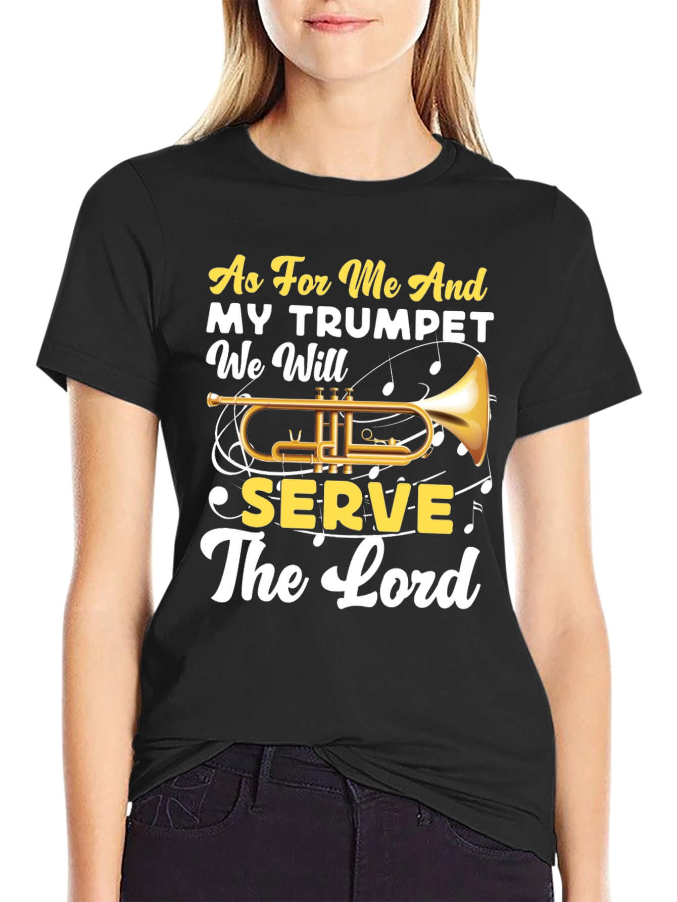 Trumpet & Faith T-Shirt - Serve The Lord
