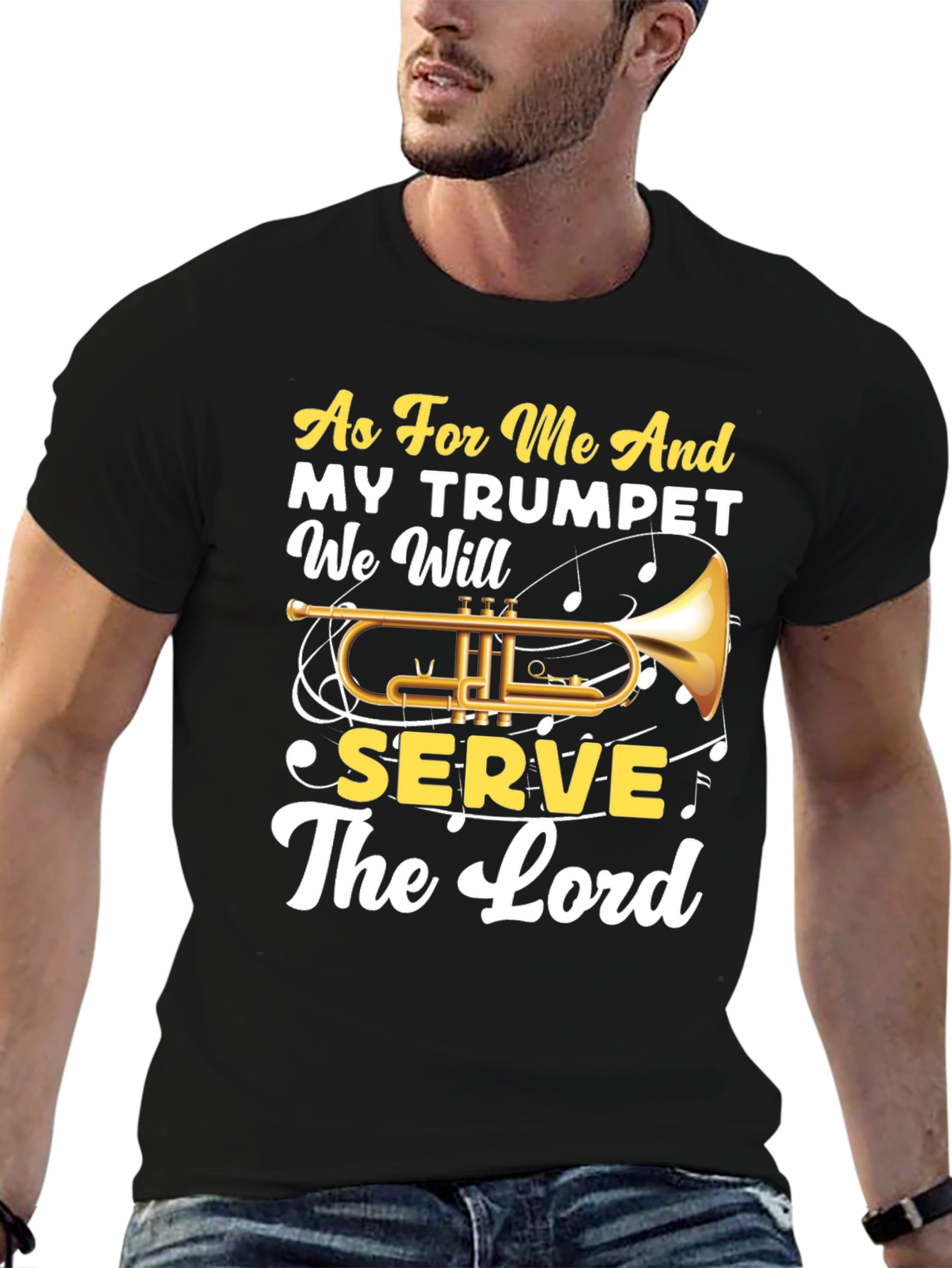 Trumpet & Faith T-Shirt - Serve The Lord