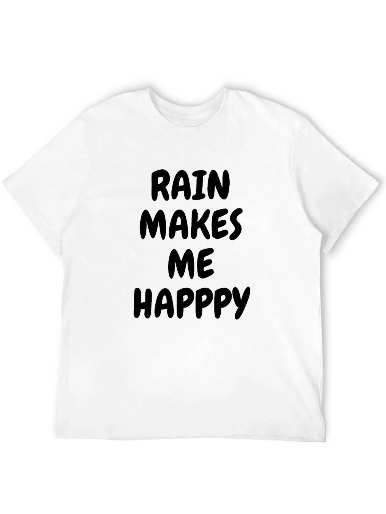 Rain Makes Me Happy Black T-Shirt