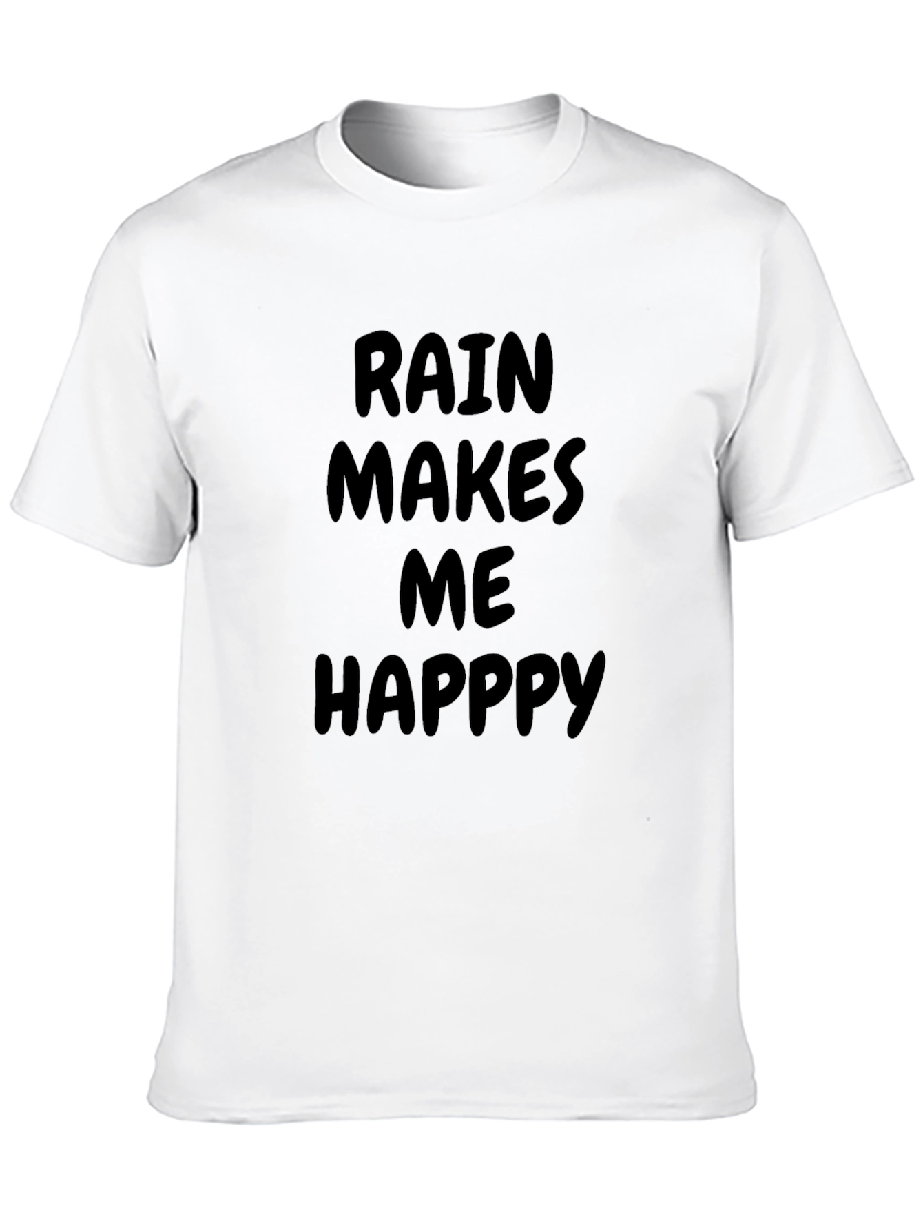 Rain Makes Me Happy Black T-Shirt