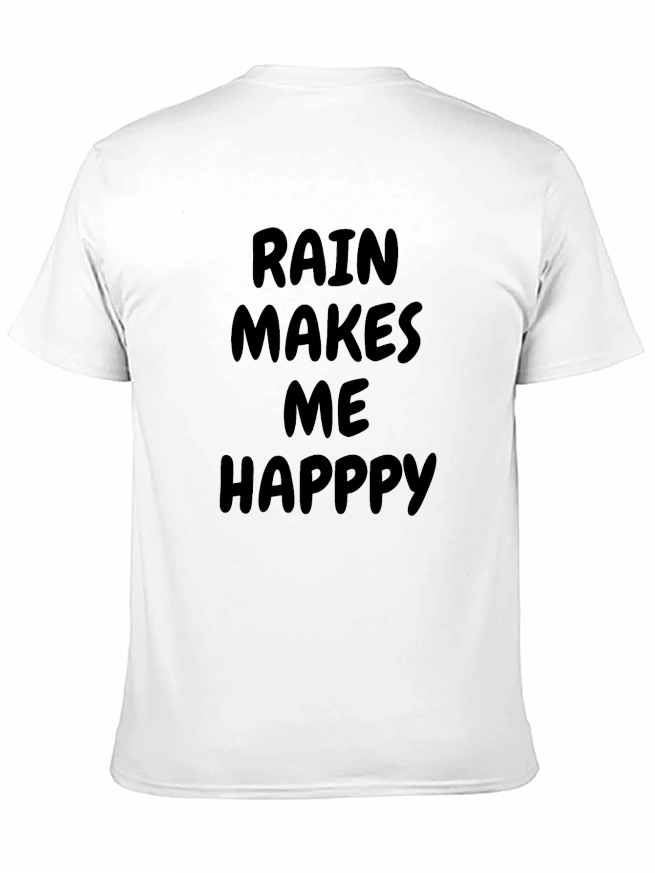 Rain Makes Me Happy Black T-Shirt