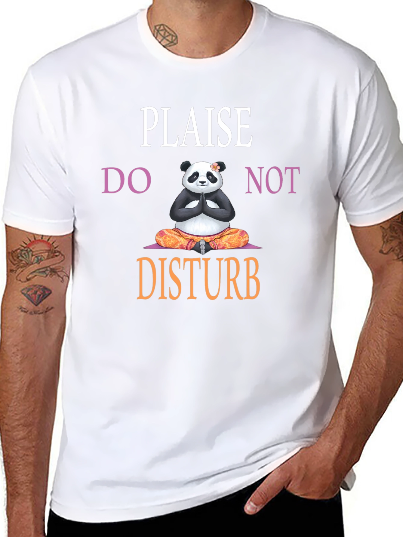Plaise Do Not Disturb Panda Yoga T-Shirt
